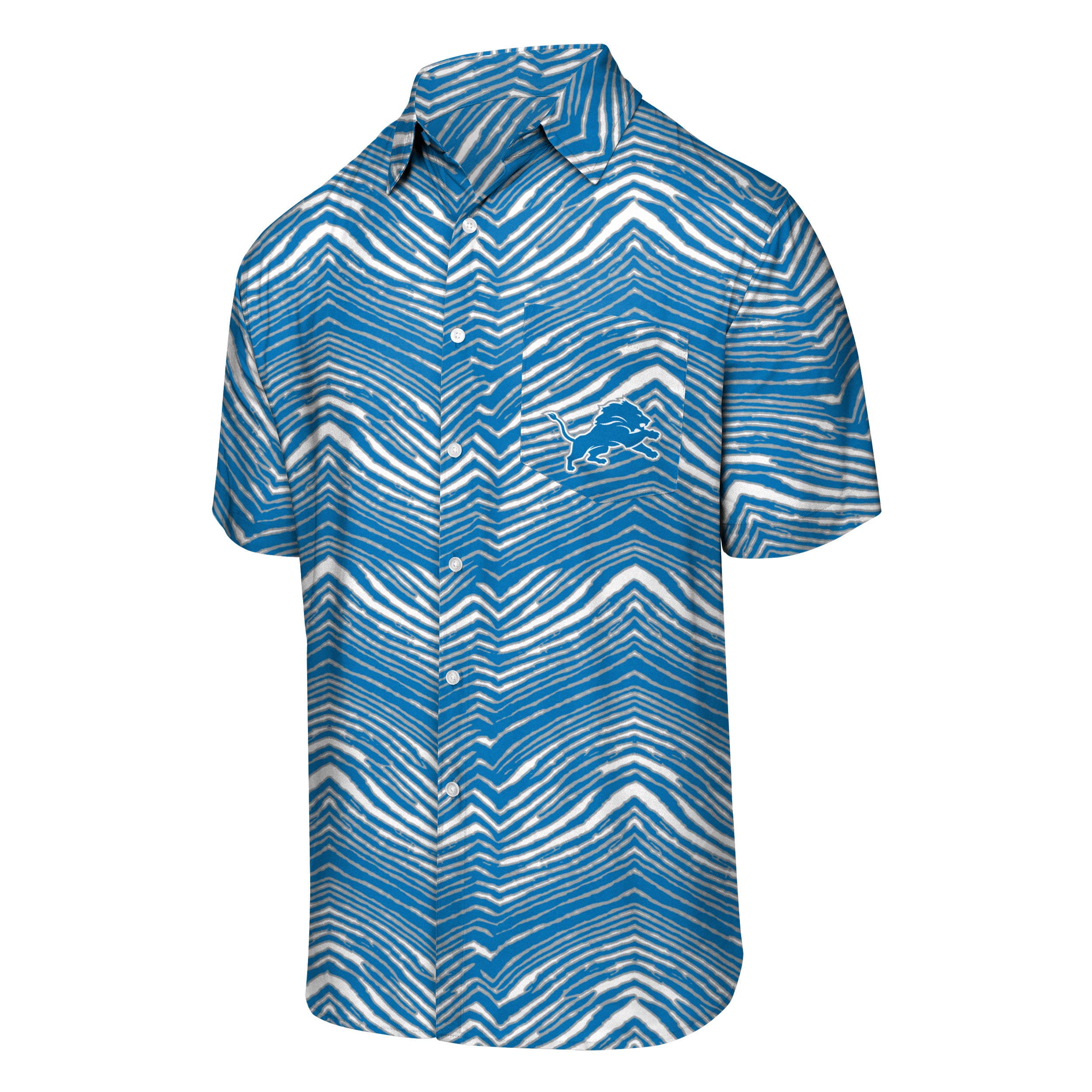 Zubaz NFL Men's Detroit Lions Exclusive Button Up Shirt