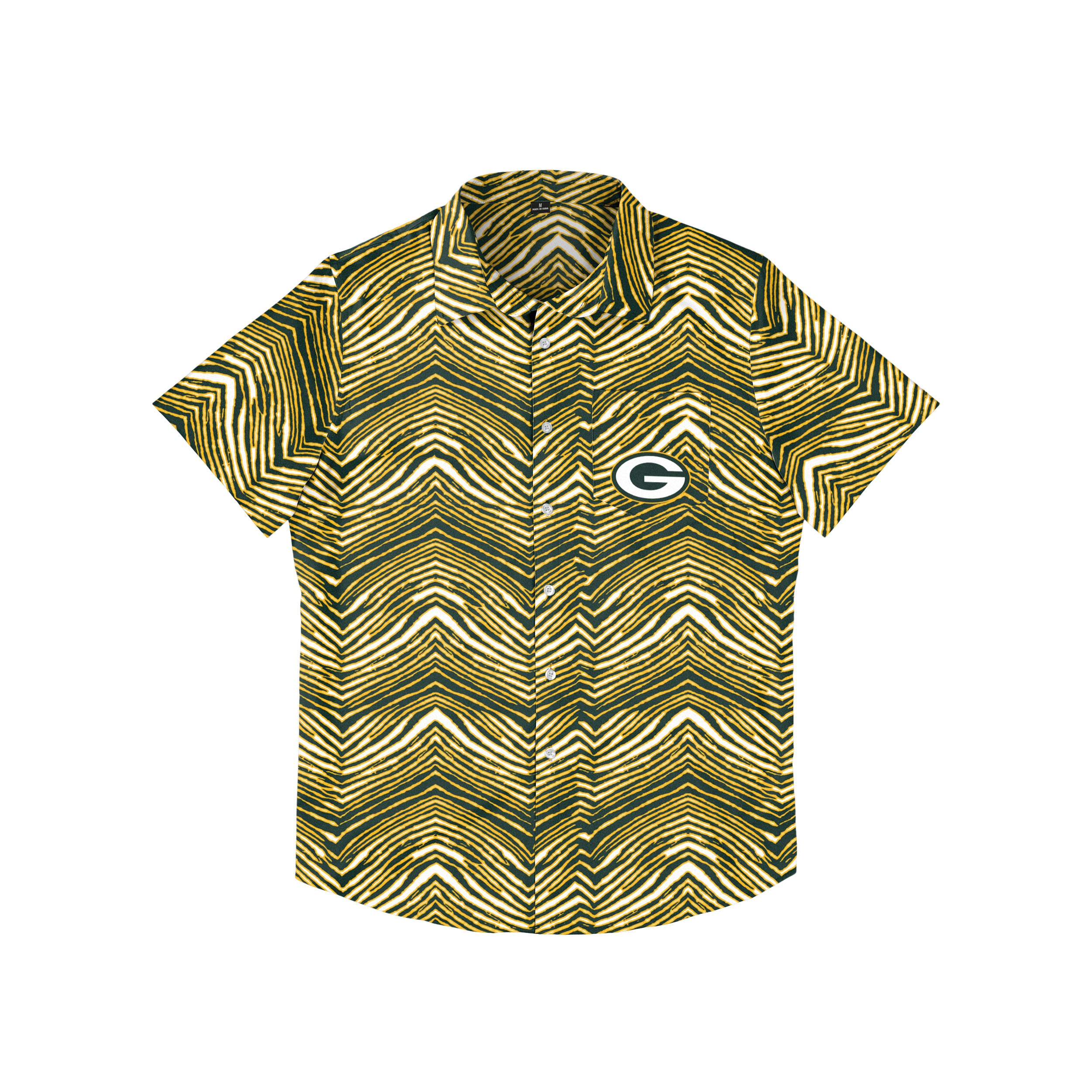 Zubaz NFL Men's Green Bay Packers Exclusive Button Up Shirt