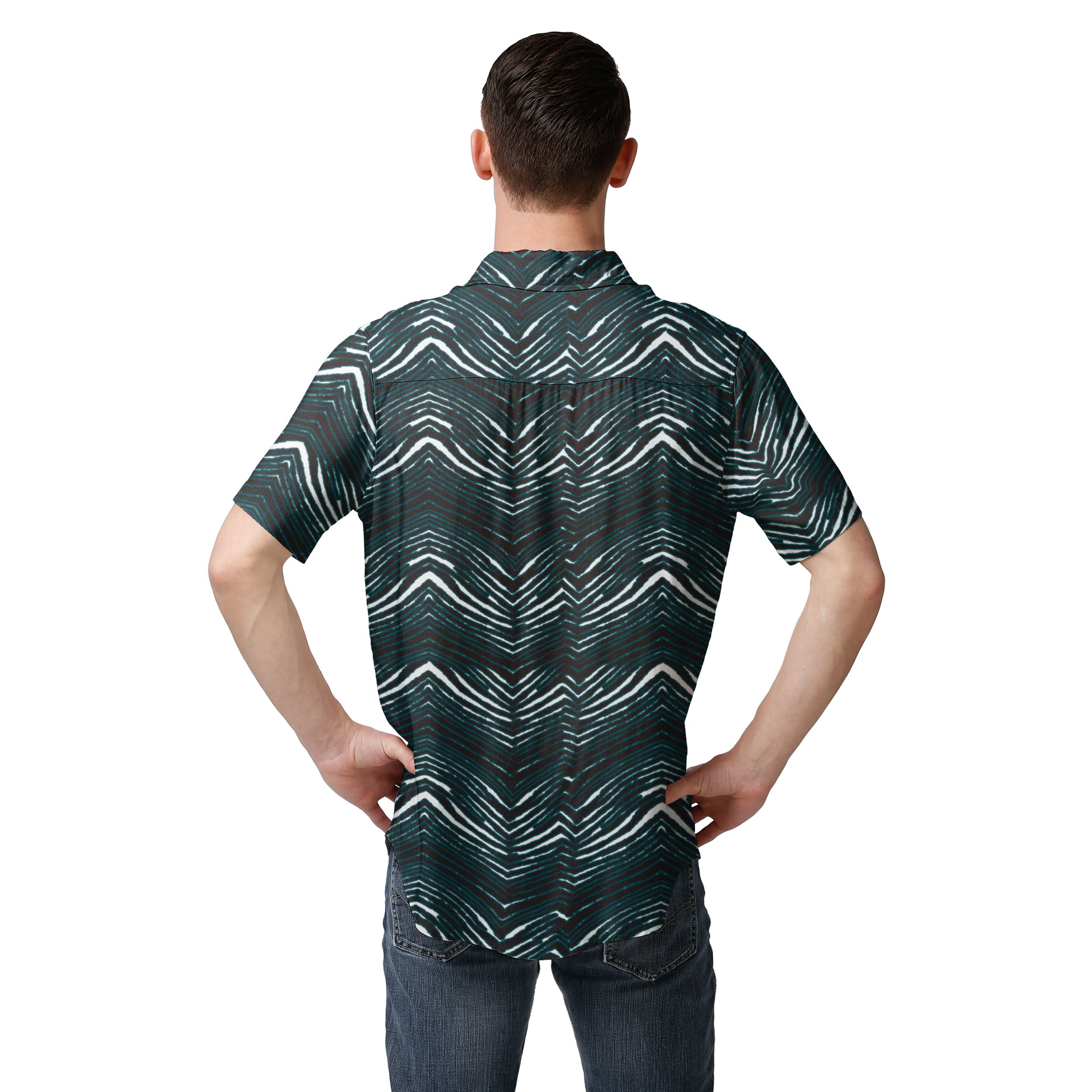 Zubaz NFL Men's Jacksonville Jaguars Exclusive Button Up Shirt