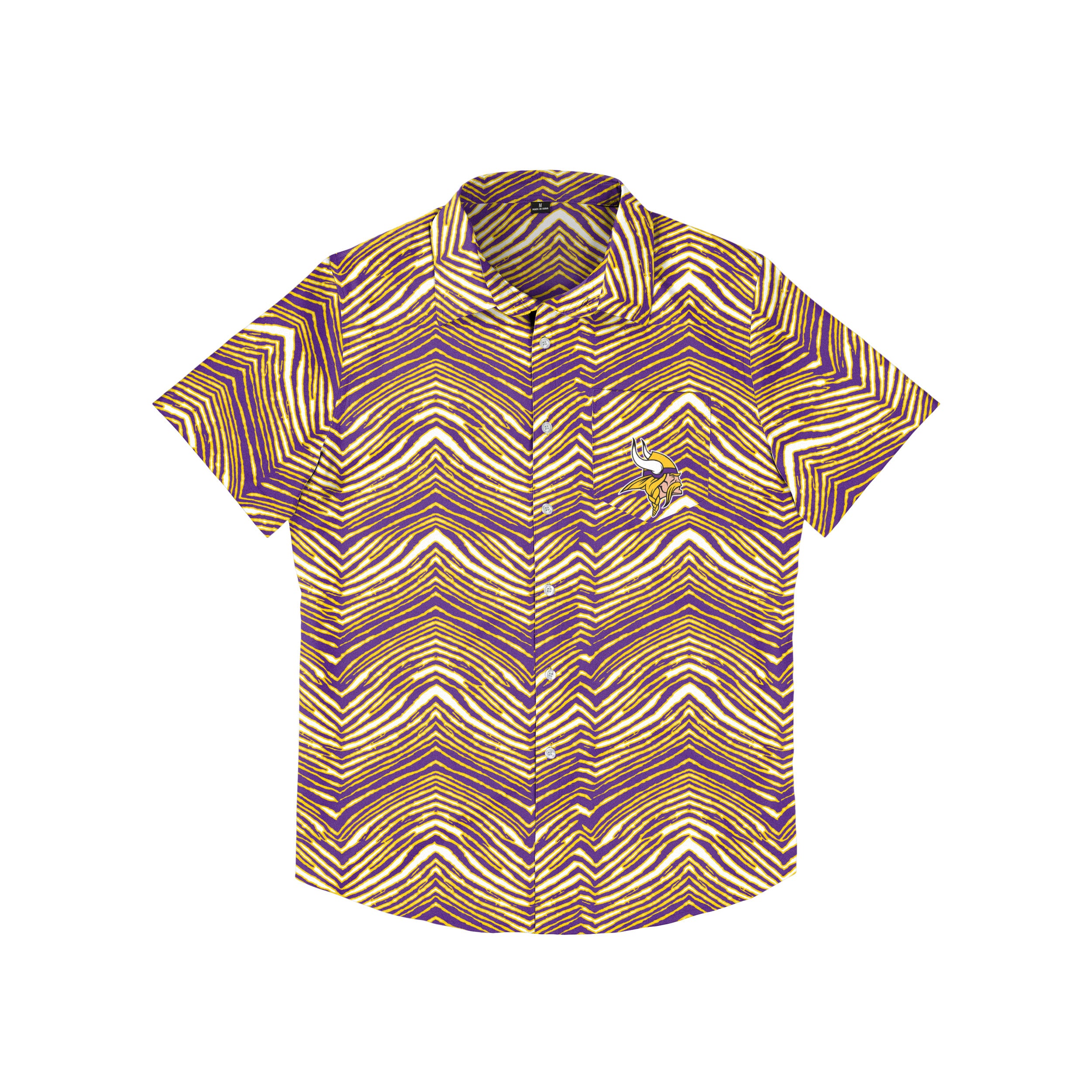 Zubaz NFL Men's Minnesota Vikings Exclusive Button Up Shirt