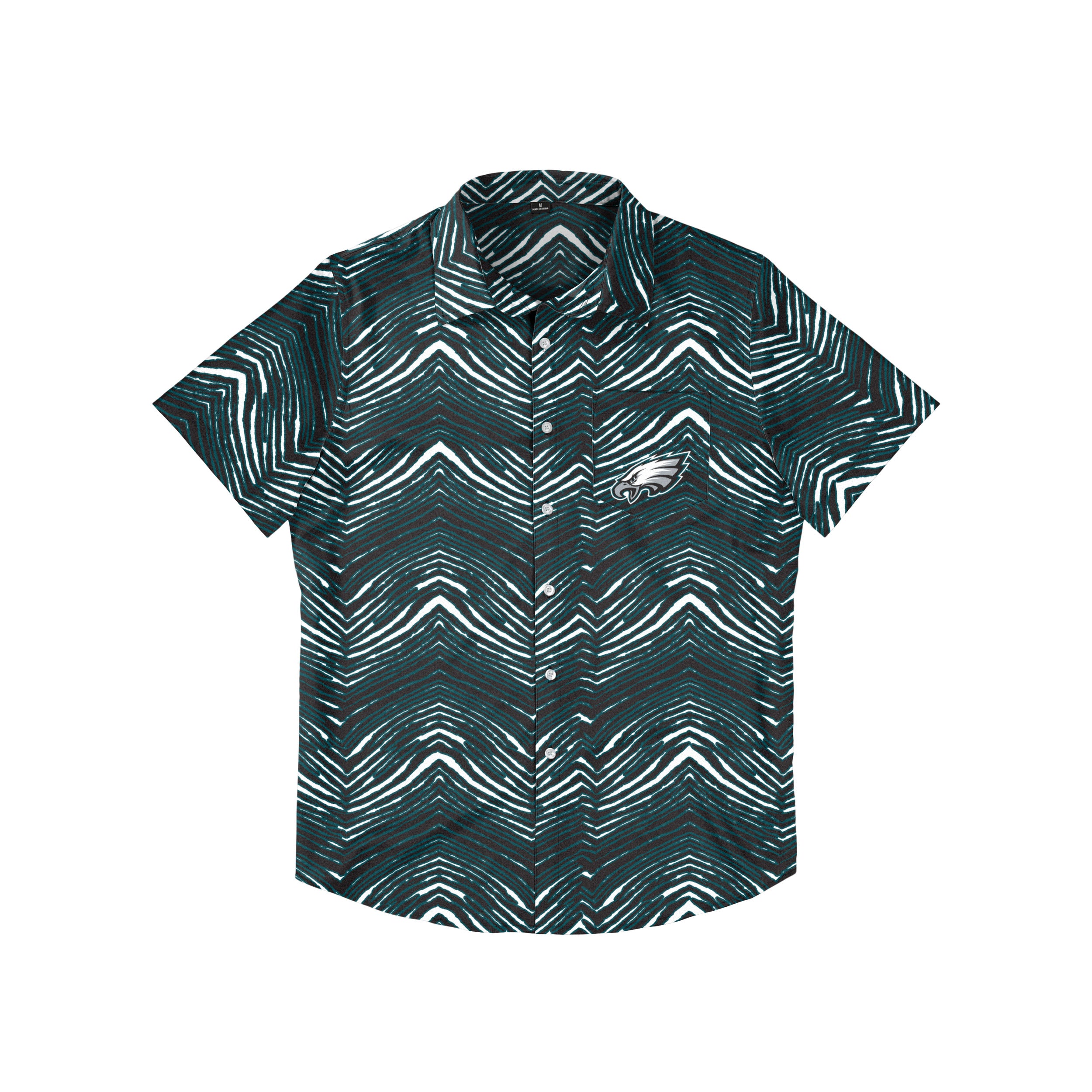 Zubaz NFL Men's Philadelphia Eagles Exclusive Button Up Shirt