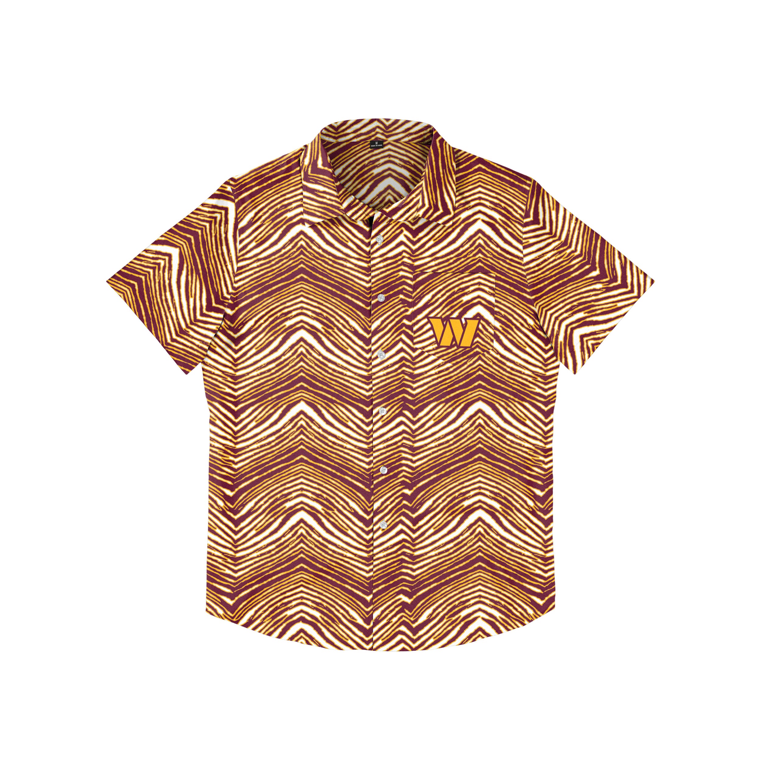 Zubaz NFL Men's Washington Commanders Exclusive Button Up Shirt