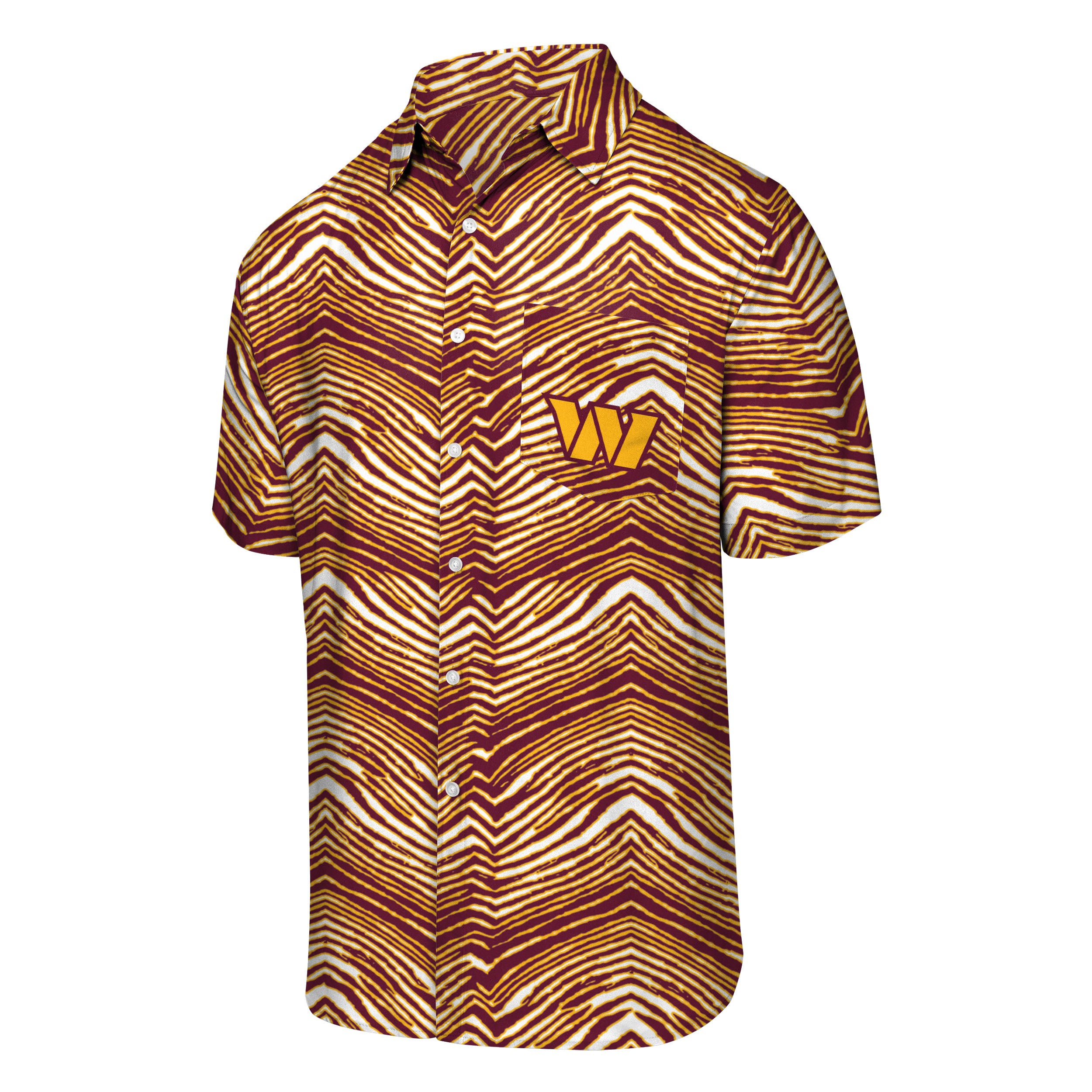 Zubaz NFL Men's Washington Commanders Exclusive Button Up Shirt