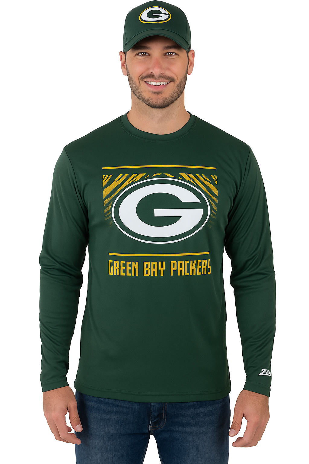 Zubaz NFL Men's Team Color Tunnel Long Sleeve T-Shirt, Green Bay Packers - Official NFL Packers Zubaz Apparel (30 of 45)
