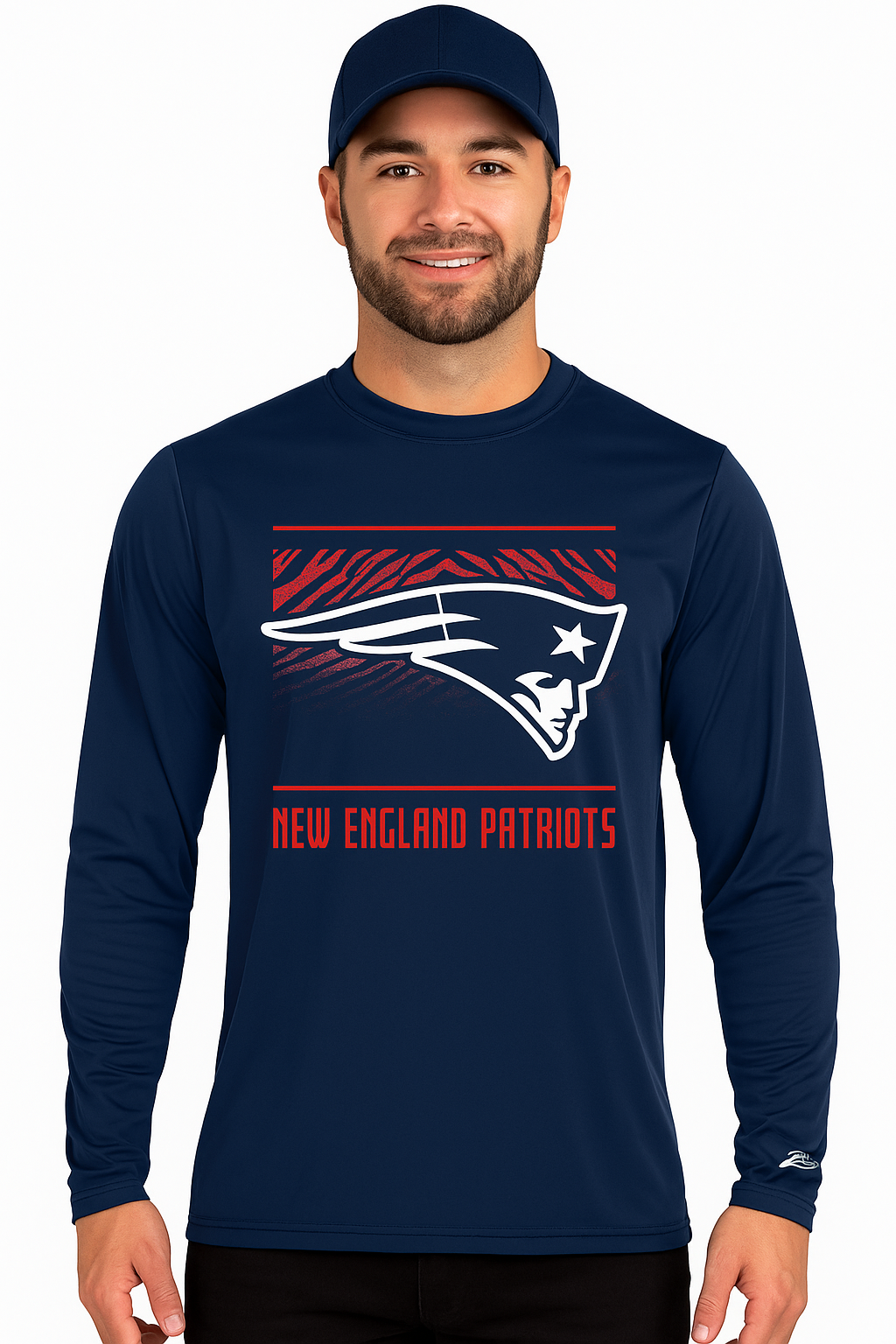 Zubaz NFL Men's Team Color Tunnel Long Sleeve T-Shirt, New England Patriots - Official NFL Patriots Zubaz Apparel (30 of 45)