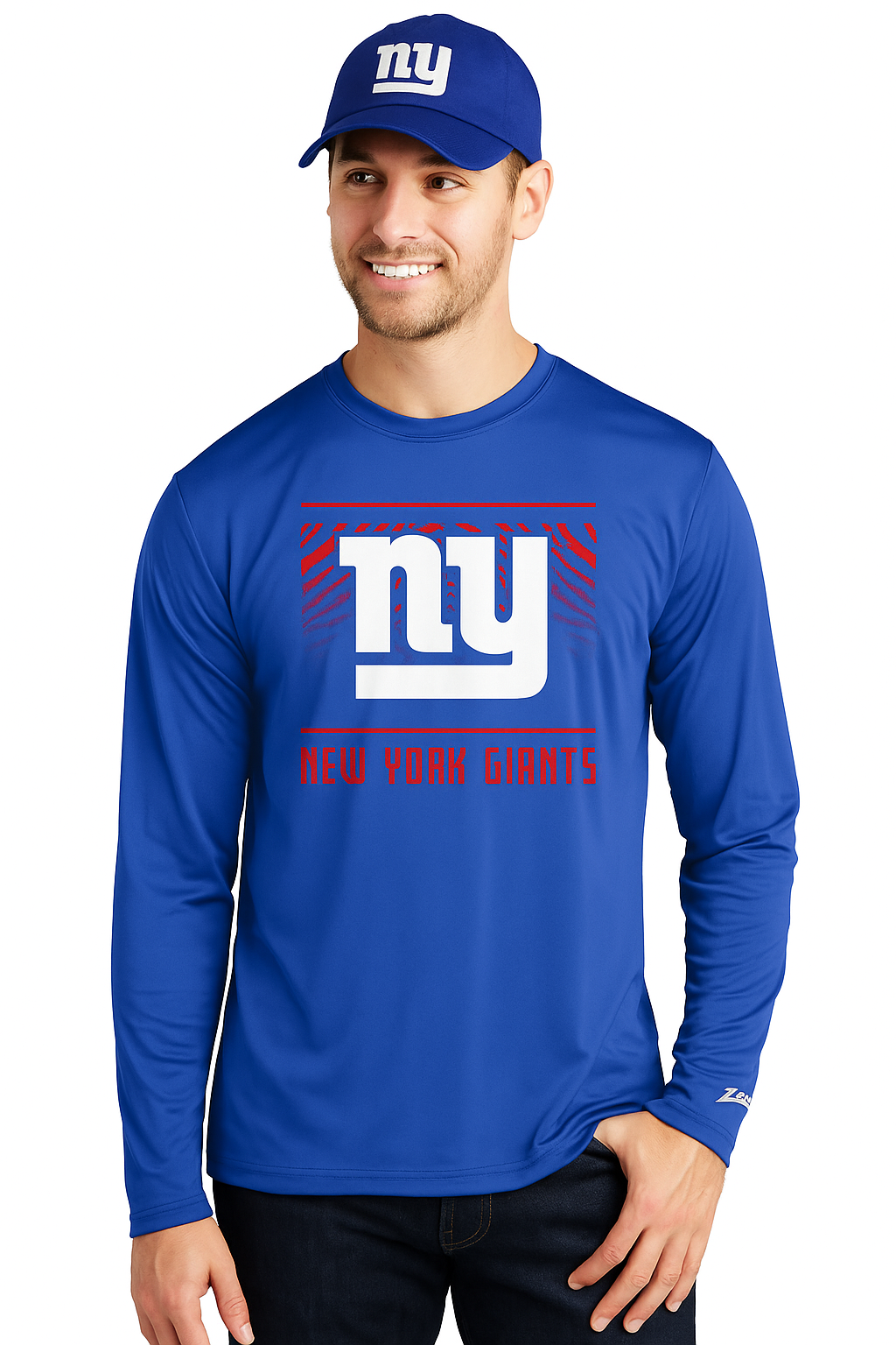 Zubaz NFL Men's Team Color Tunnel Long Sleeve T-Shirt, New York Giants - Official NFL Giants Zubaz Apparel (30 of 45)