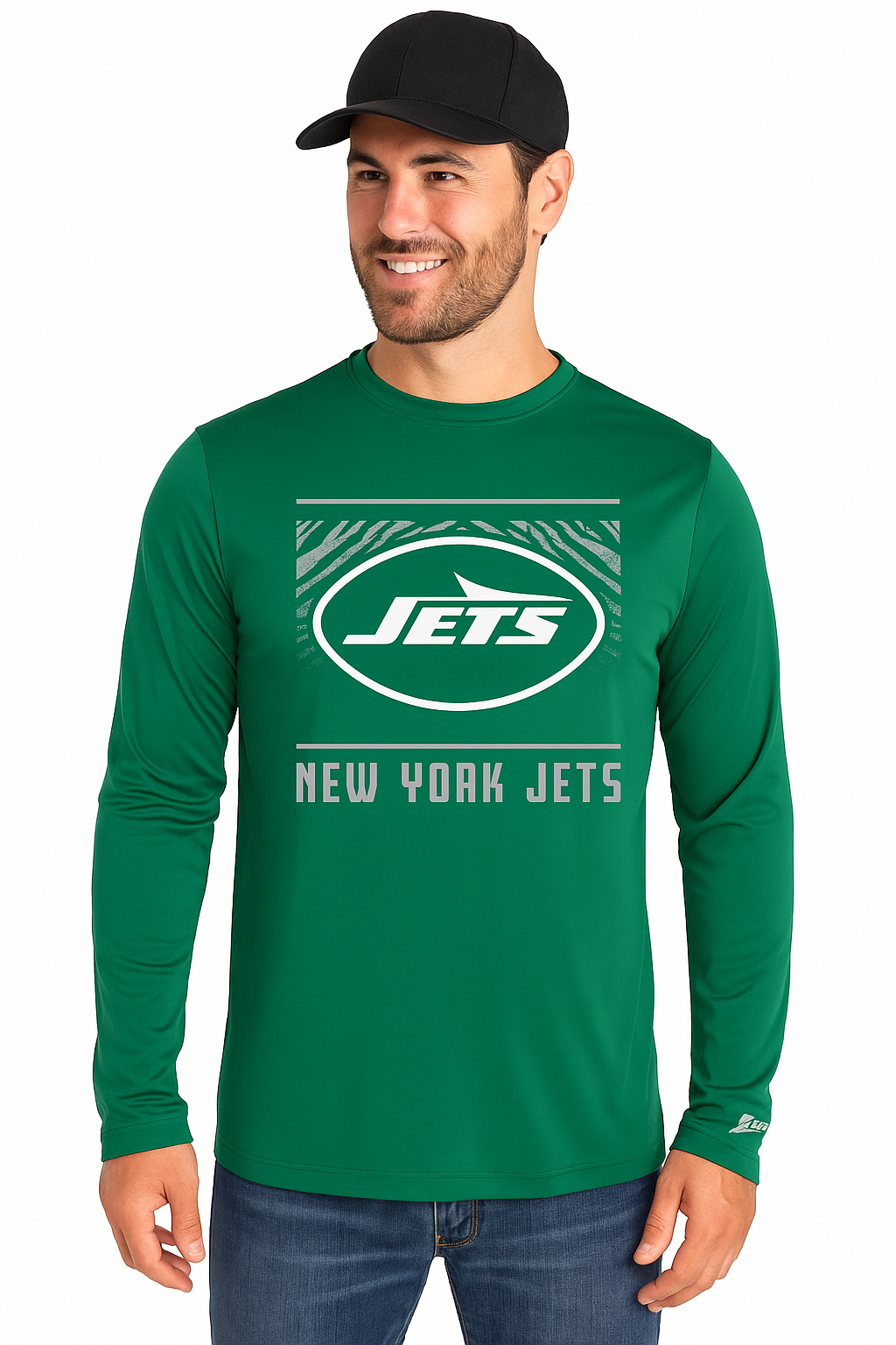 Zubaz NFL Men's Team Color Tunnel Long Sleeve T-Shirt, New York Jets - Official NFL Jets Zubaz Apparel (30 of 45)