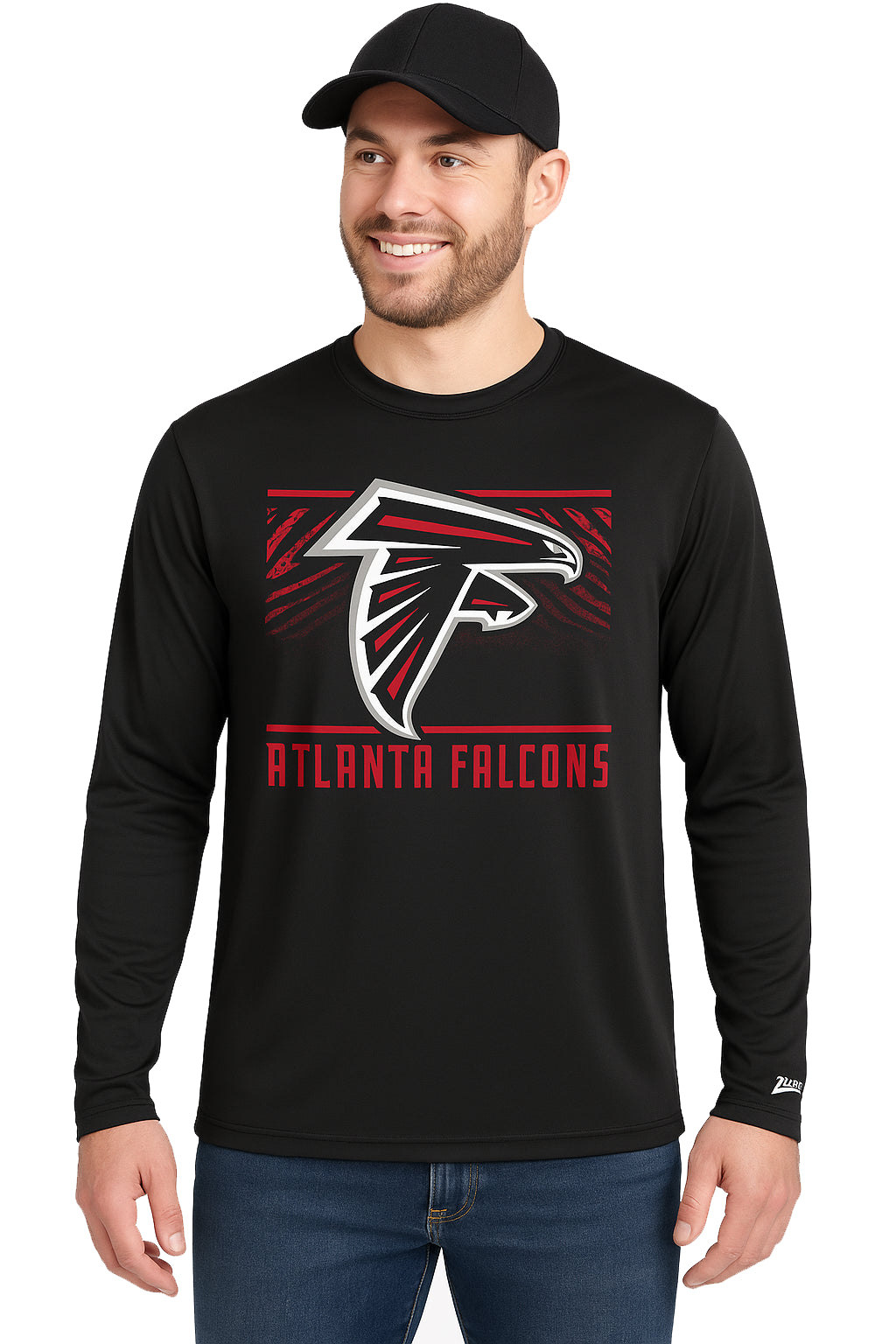 Zubaz NFL Men's Team Color Tunnel Long Sleeve T-Shirt, Atlanta Falcons