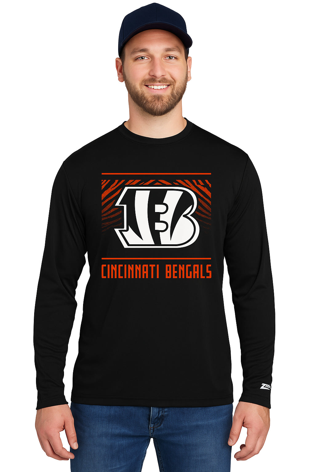 Zubaz NFL Men's Team Color Tunnel Long Sleeve T-Shirt, Cincinnati Bengals - Official NFL Bengals Zubaz Apparel (45 of 45)
