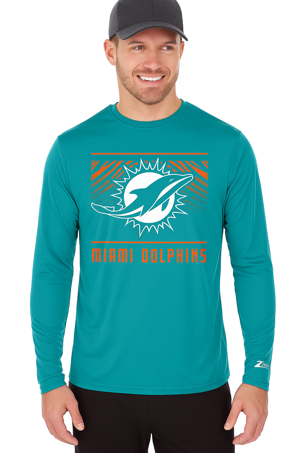 Zubaz NFL Men's Team Color Tunnel Long Sleeve T-Shirt, Miami Dolphins - Official NFL Dolphins Zubaz Apparel (20 of 45)
