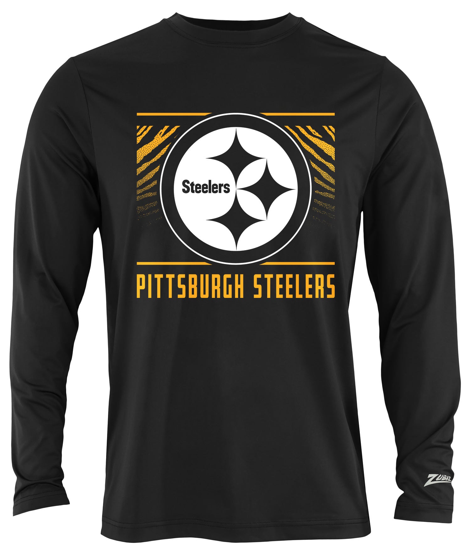 Zubaz NFL Men's Team Color Tunnel Long Sleeve T-Shirt, Pittsburgh Steelers