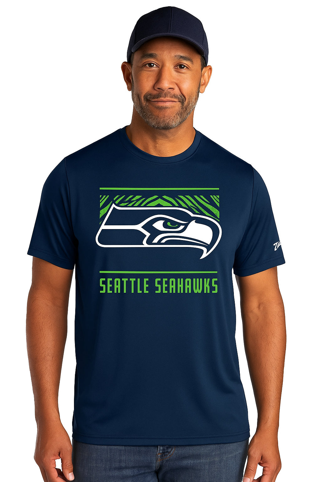 Zubaz NFL Men's Tunnel Primary Short Sleeve T-Shirt, Seattle Seahawks - Official NFL Seahawks Zubaz Apparel (30 of 45)