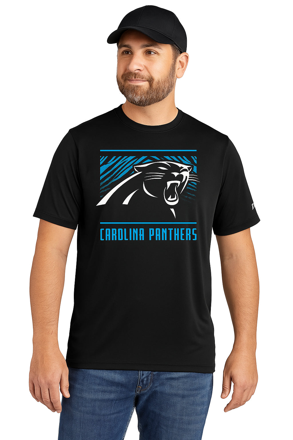 Zubaz NFL Men's Tunnel Primary Short Sleeve T-Shirt, Carolina Panthers - Official NFL Panthers Zubaz Apparel (35 of 45)