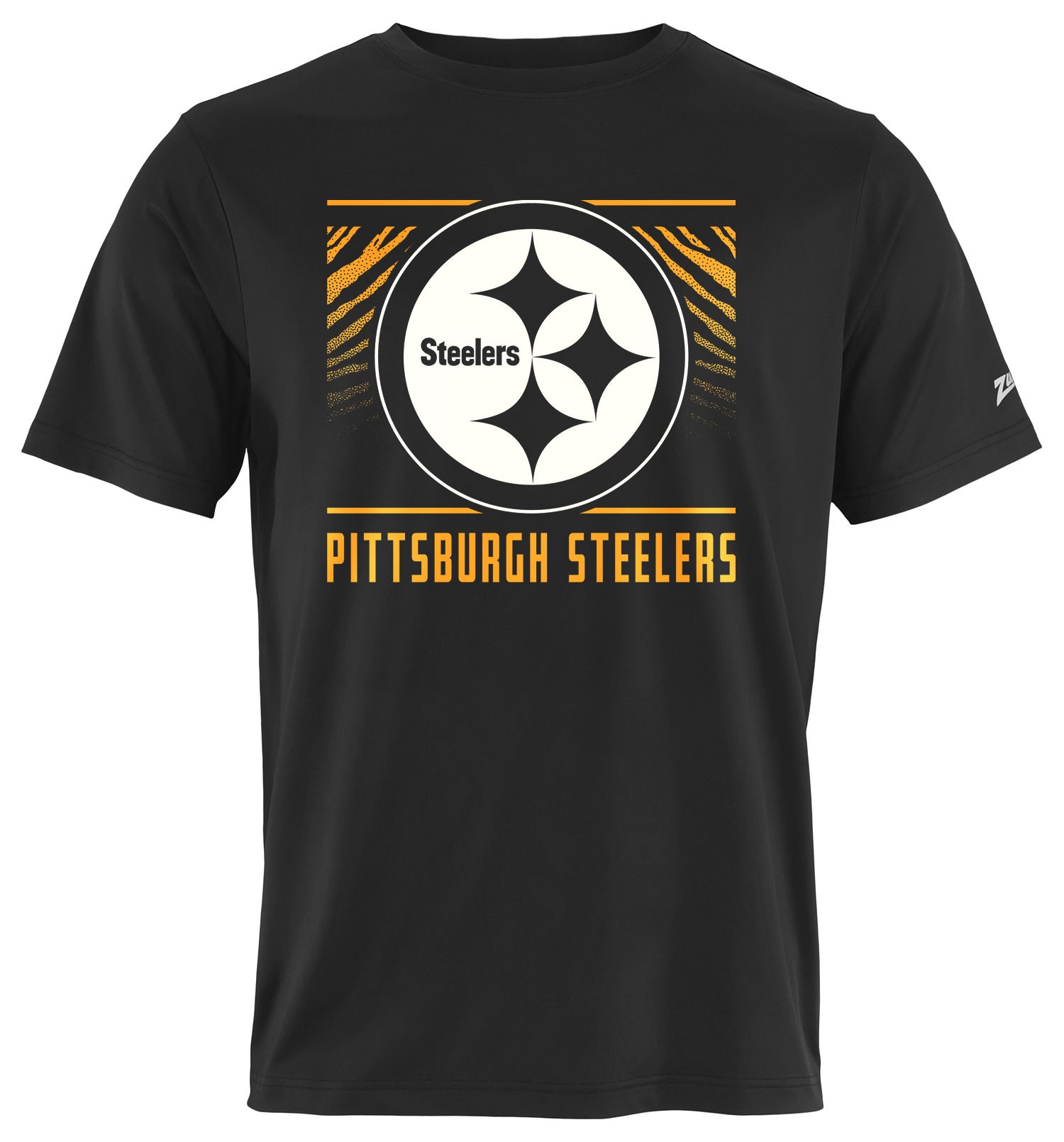 Zubaz NFL Men's Tunnel Primary Short Sleeve T-Shirt, Pittsburgh Steelers