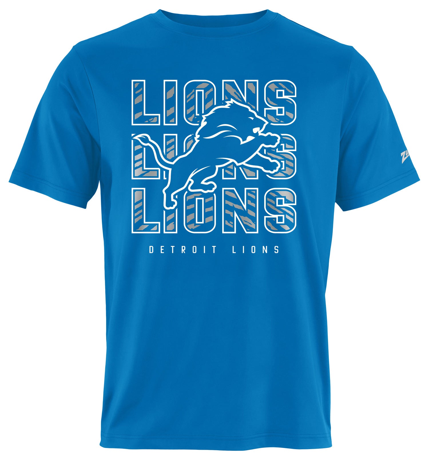 Zubaz NFL Men's Repeat Play Primary Team Color Short Sleeve T-Shirt, Detroit Lions