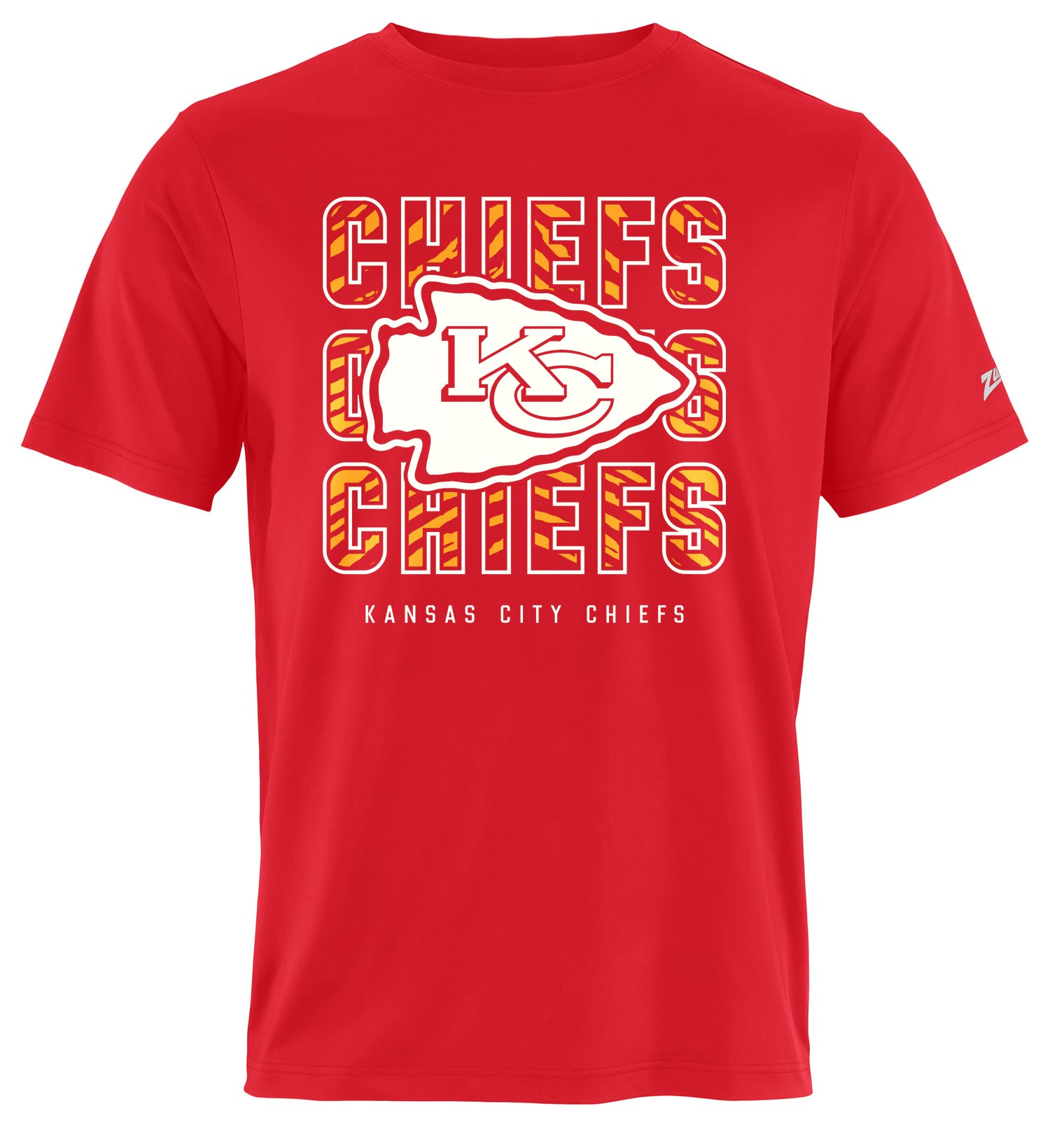 Zubaz NFL Men's Repeat Play Primary Team Color Short Sleeve T-Shirt, Kansas City Chiefs