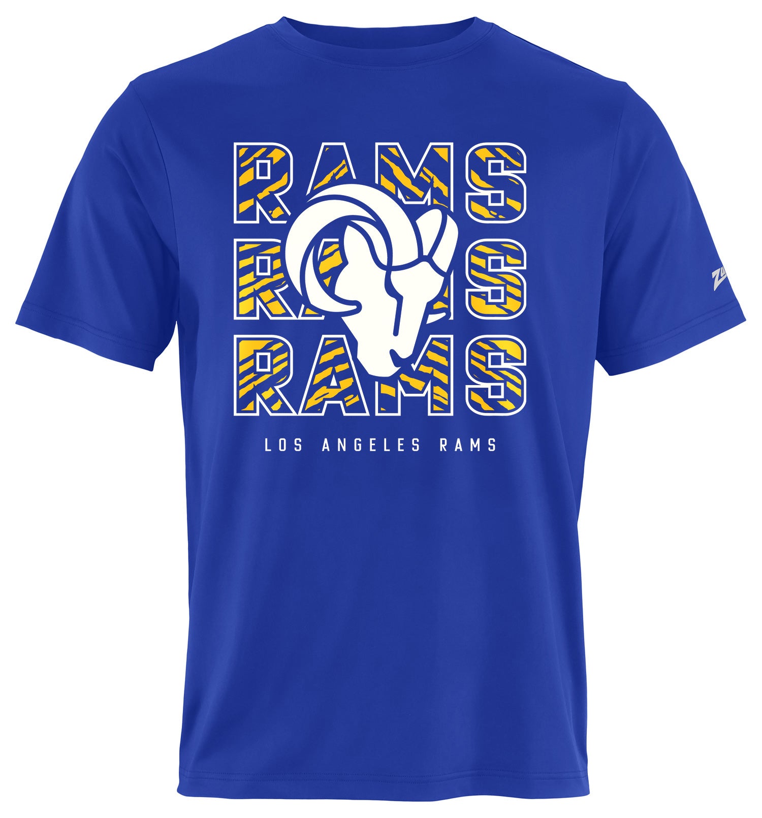 Zubaz NFL Men's Repeat Play Primary Team Color Short Sleeve T-Shirt, Los Angeles Rams