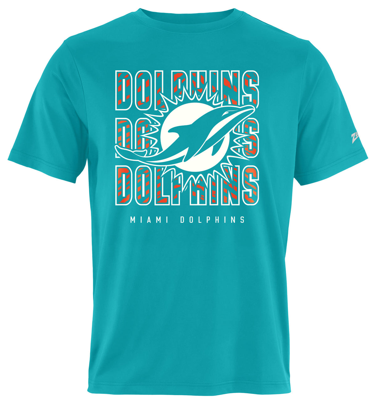 Zubaz NFL Men's Repeat Play Primary Team Color Short Sleeve T-Shirt, Miami Dolphins - Official NFL Dolphins Zubaz Apparel (21