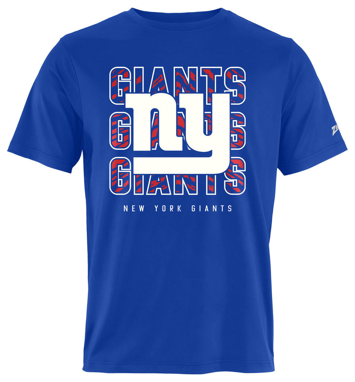 Zubaz NFL Men's Repeat Play Primary Team Color Short Sleeve T-Shirt, New York Giants - Official NFL Giants Zubaz Apparel (41