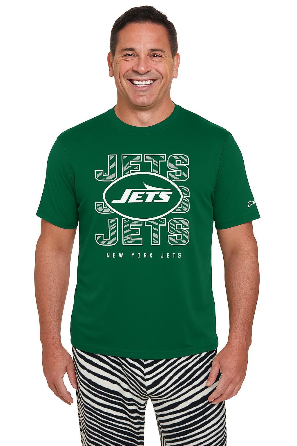 Zubaz NFL Men's Repeat Play Primary Team Color Short Sleeve T-Shirt, New York Jets - Official NFL Jets Zubaz Apparel (10 of 4