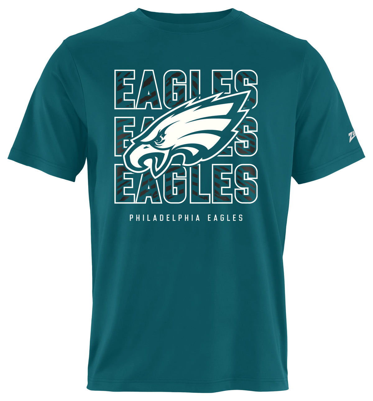 Zubaz NFL Men's Repeat Play Primary Team Color Short Sleeve T-Shirt, Philadelphia Eagles - Official NFL Eagles Zubaz Apparel