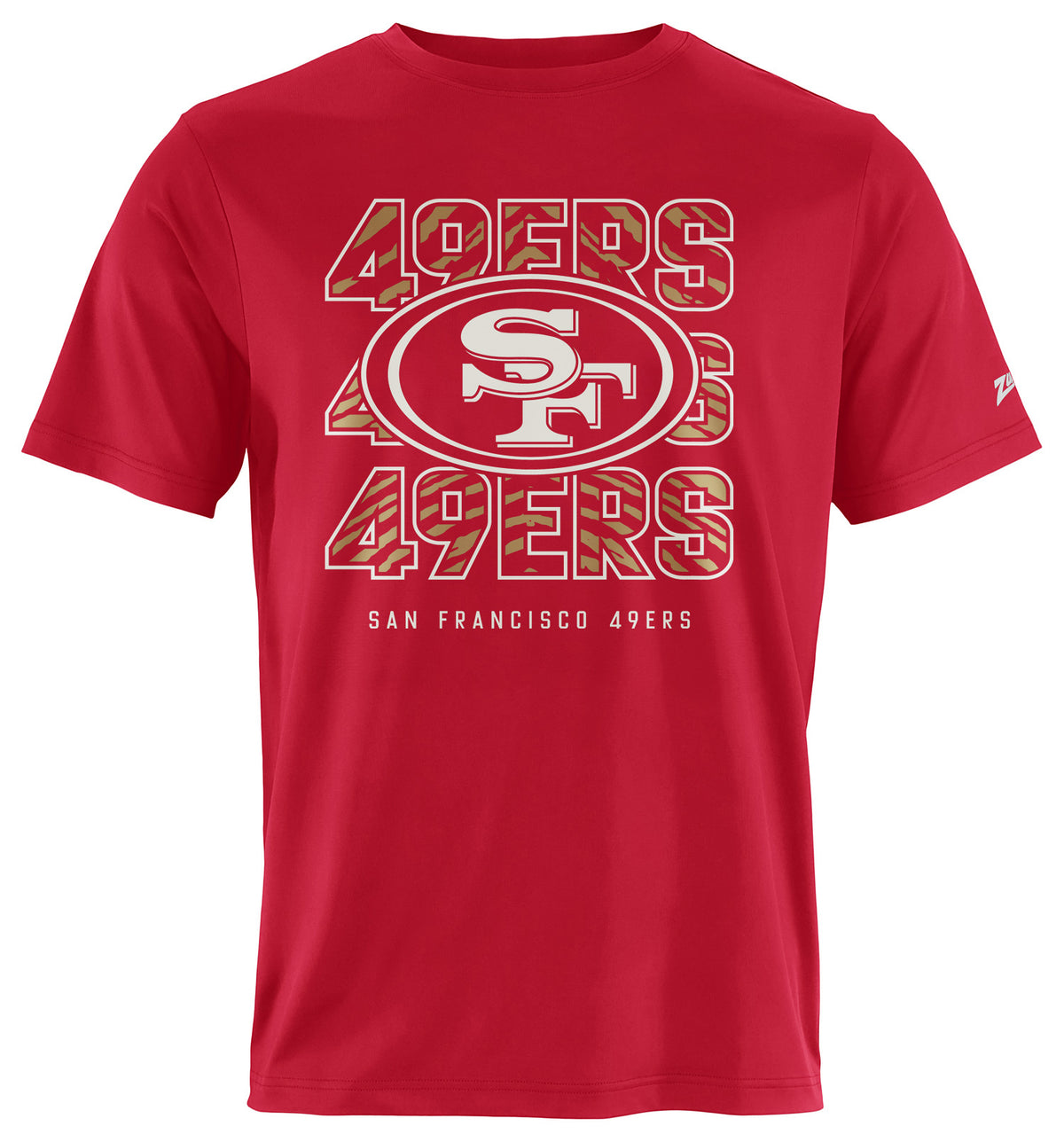 Zubaz NFL Men's Repeat Play Primary Team Color Short Sleeve T-Shirt, San Francisco 49ers - Official NFL 49ers Zubaz Apparel (