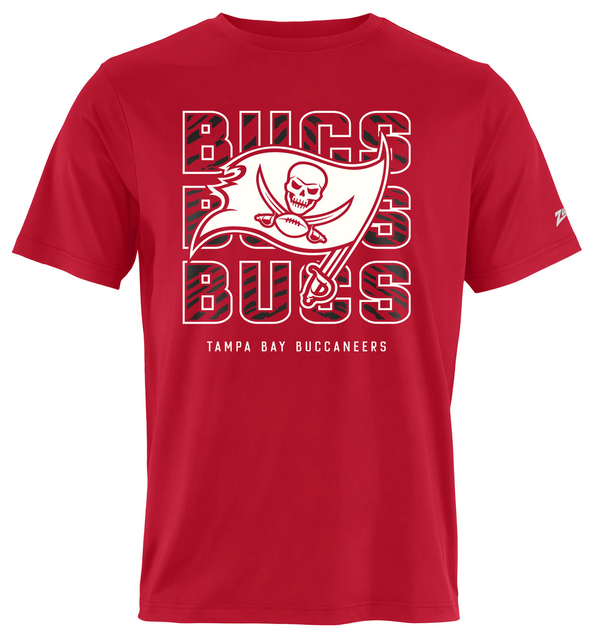 Zubaz NFL Men's Repeat Play Primary Team Color Short Sleeve T-Shirt, Tampa Bay Buccaneers - Official NFL Licensed Zubaz Appar