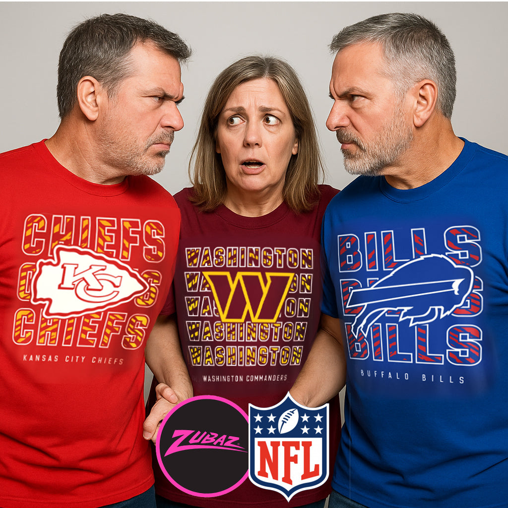 Zubaz NFL Men's Repeat Play Primary Team Color Short Sleeve T-Shirt, Washington Commanders