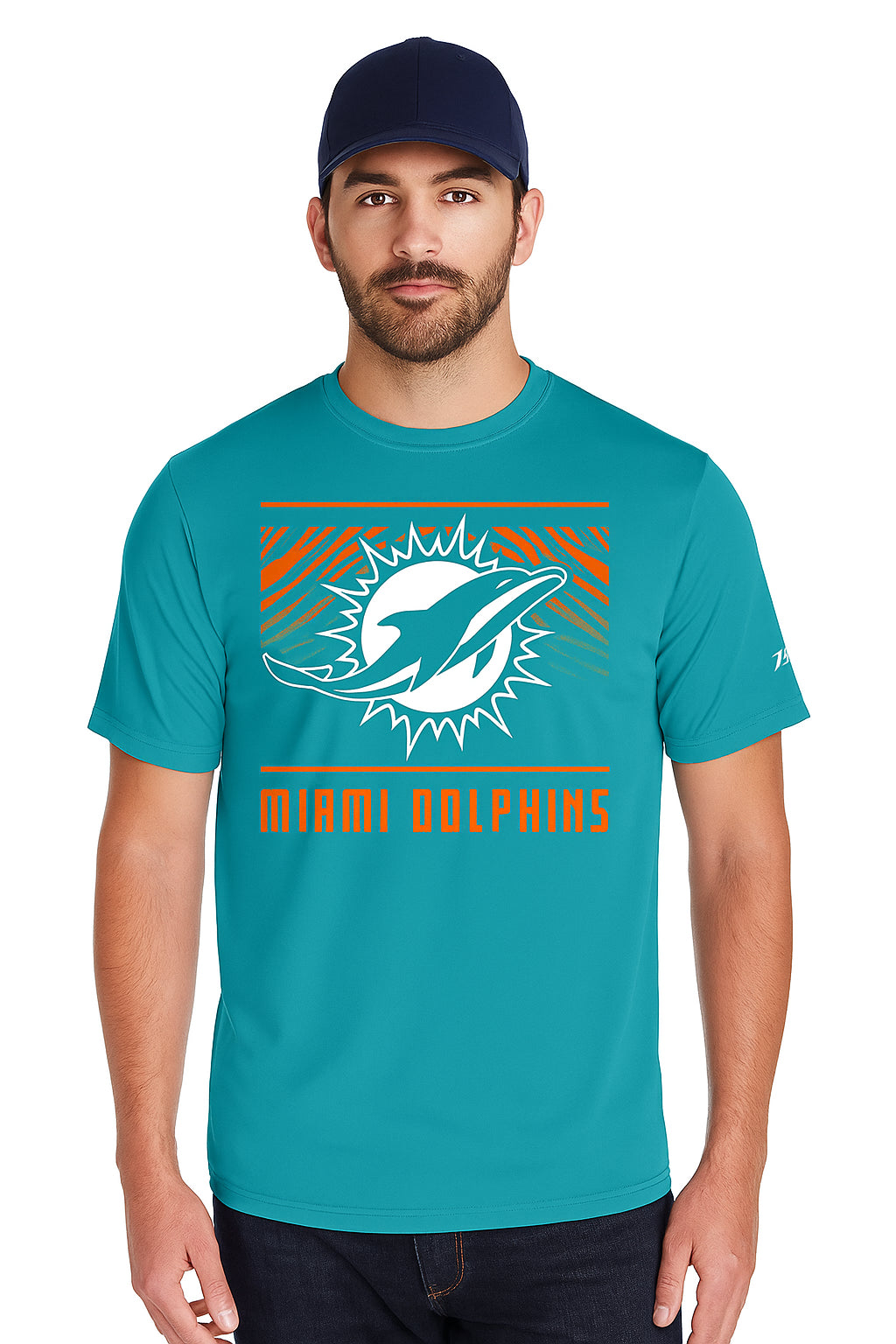 Zubaz NFL Men's Tunnel Primary Short Sleeve T-Shirt, Miami Dolphins - Official NFL Dolphins Zubaz Apparel (1 of 45)