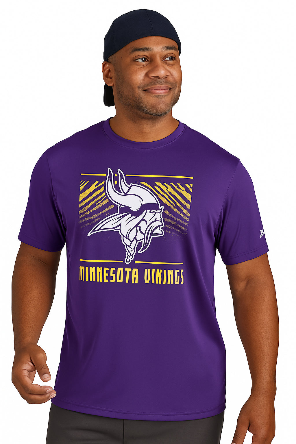 Zubaz NFL Men's Tunnel Primary Short Sleeve T-Shirt, Minnesota Vikings