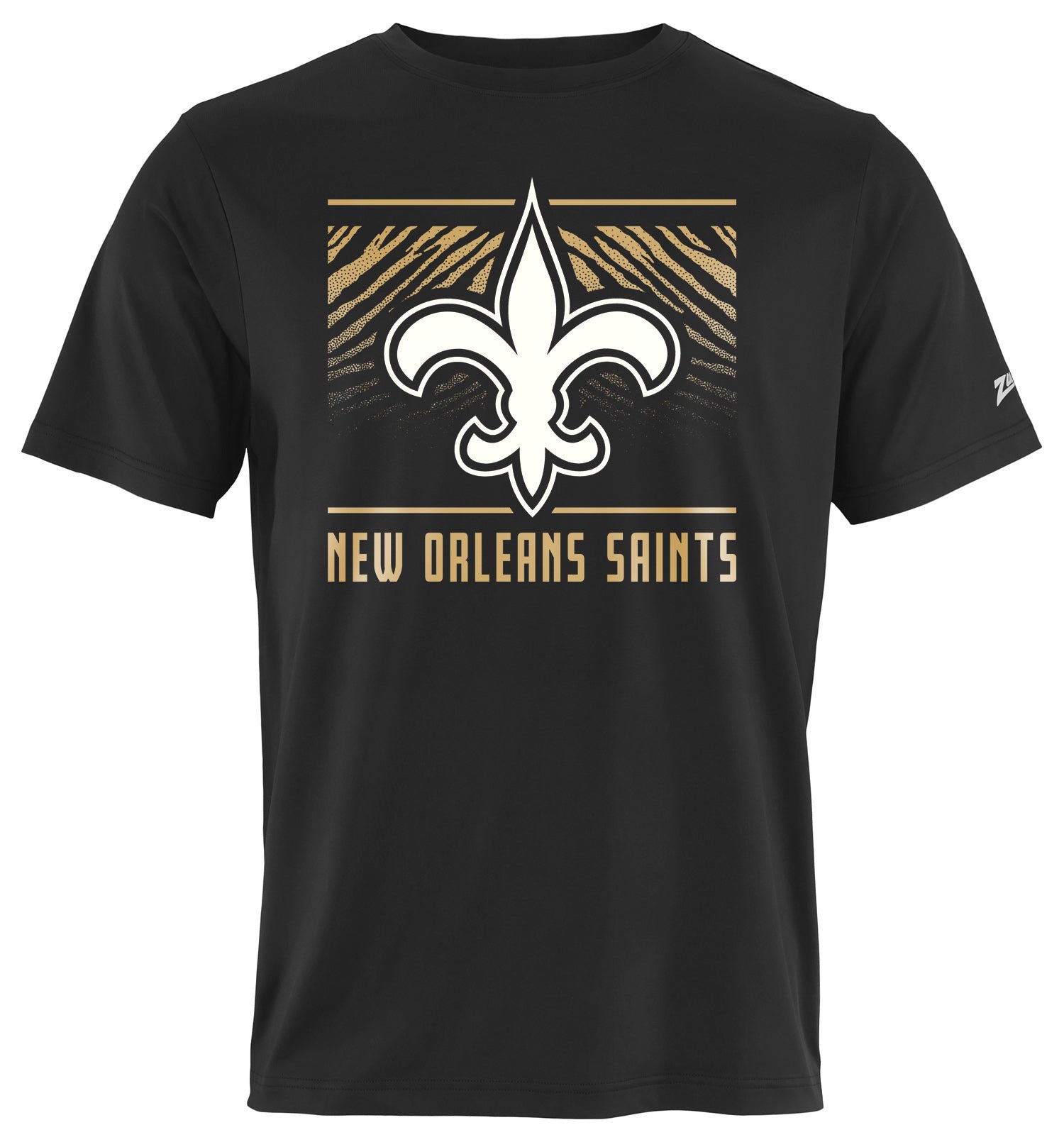 Zubaz NFL Men's Tunnel Primary Short Sleeve T-Shirt, New Orleans Saints