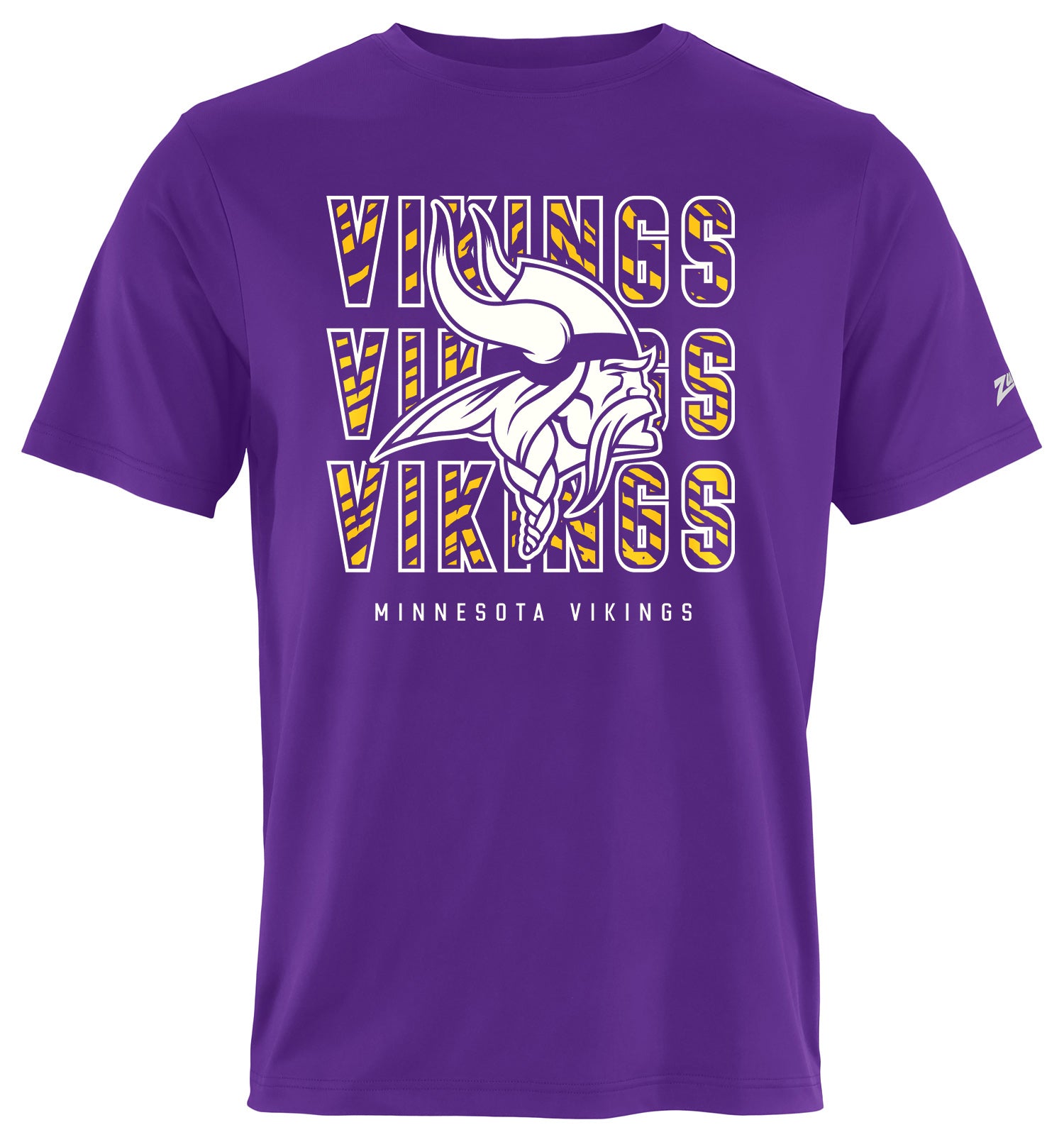 Zubaz NFL Men's Repeat Play Primary Team Color Short Sleeve T-Shirt, Minnesota Vikings