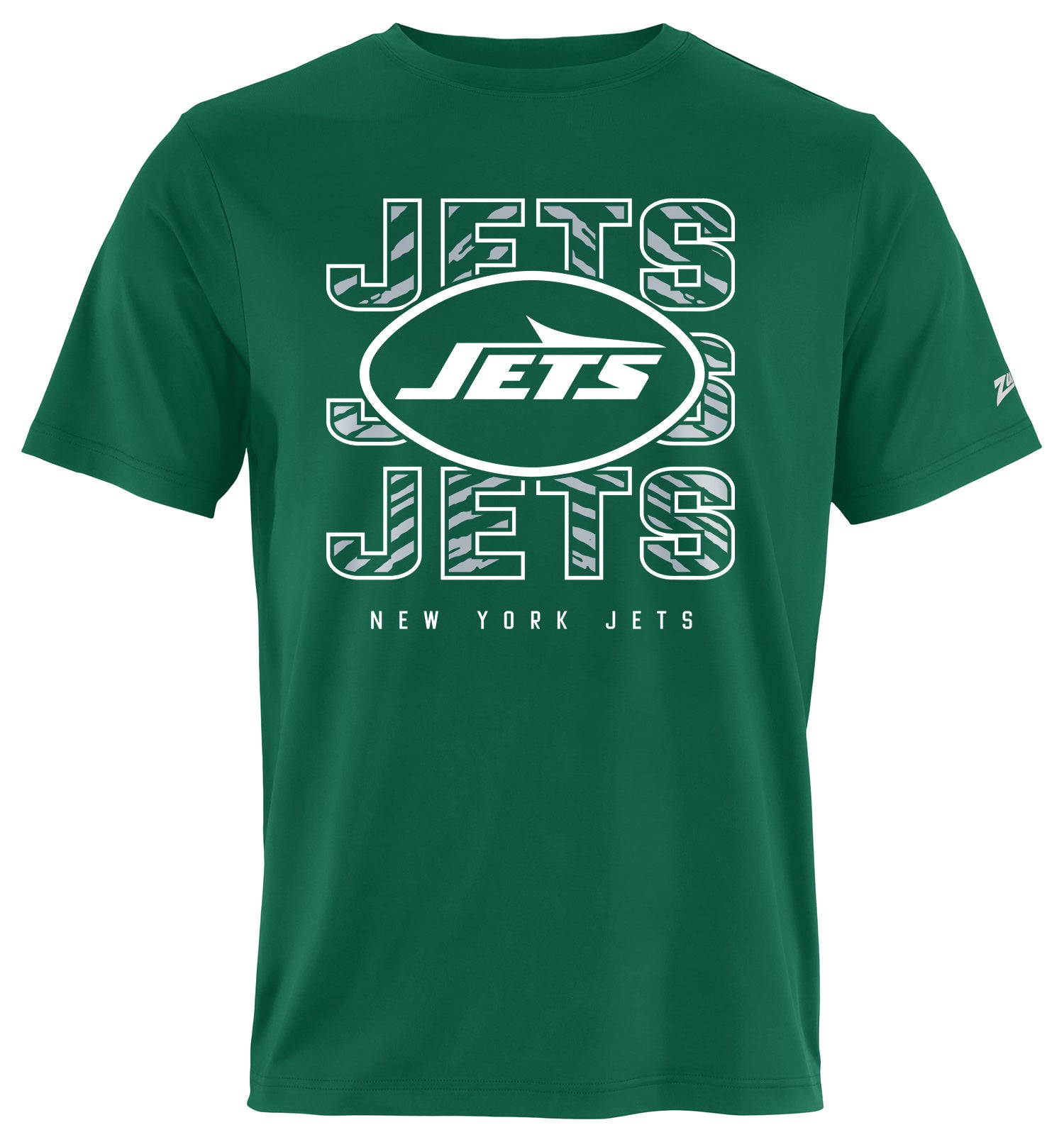 Zubaz NFL Men's Repeat Play Primary Team Color Short Sleeve T-Shirt, New York Jets