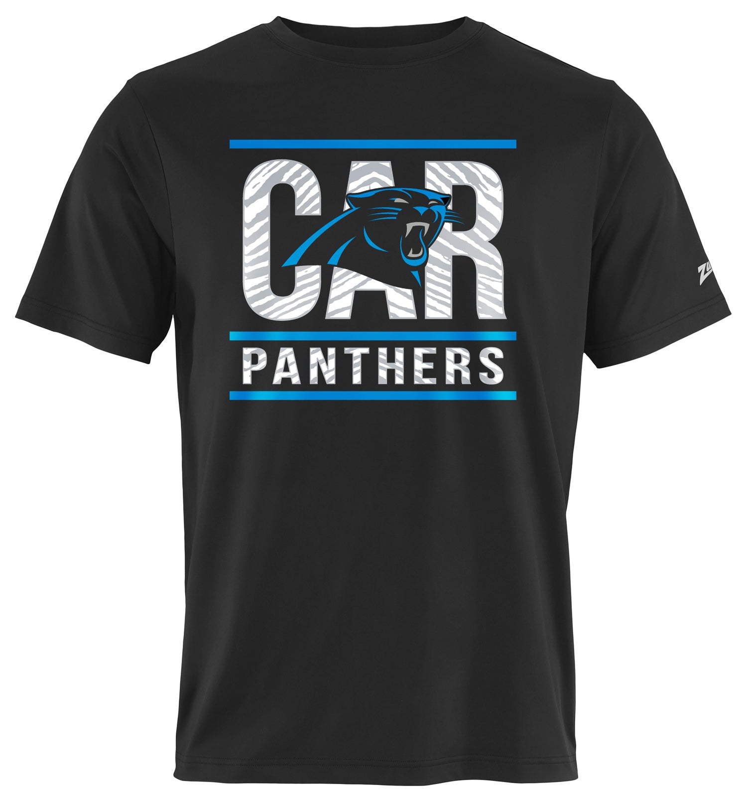 Zubaz NFL Men's Goal Line Team Color Short Sleeve T-Shirt, Carolina Panthers