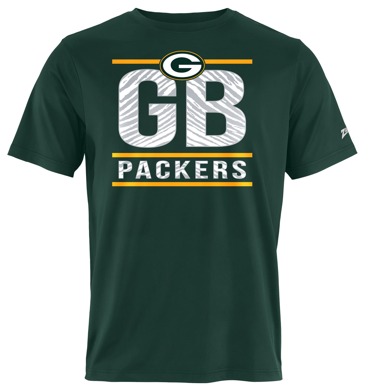 Zubaz NFL Men's Goal Line Team Color Short Sleeve T-Shirt, Green Bay Packers