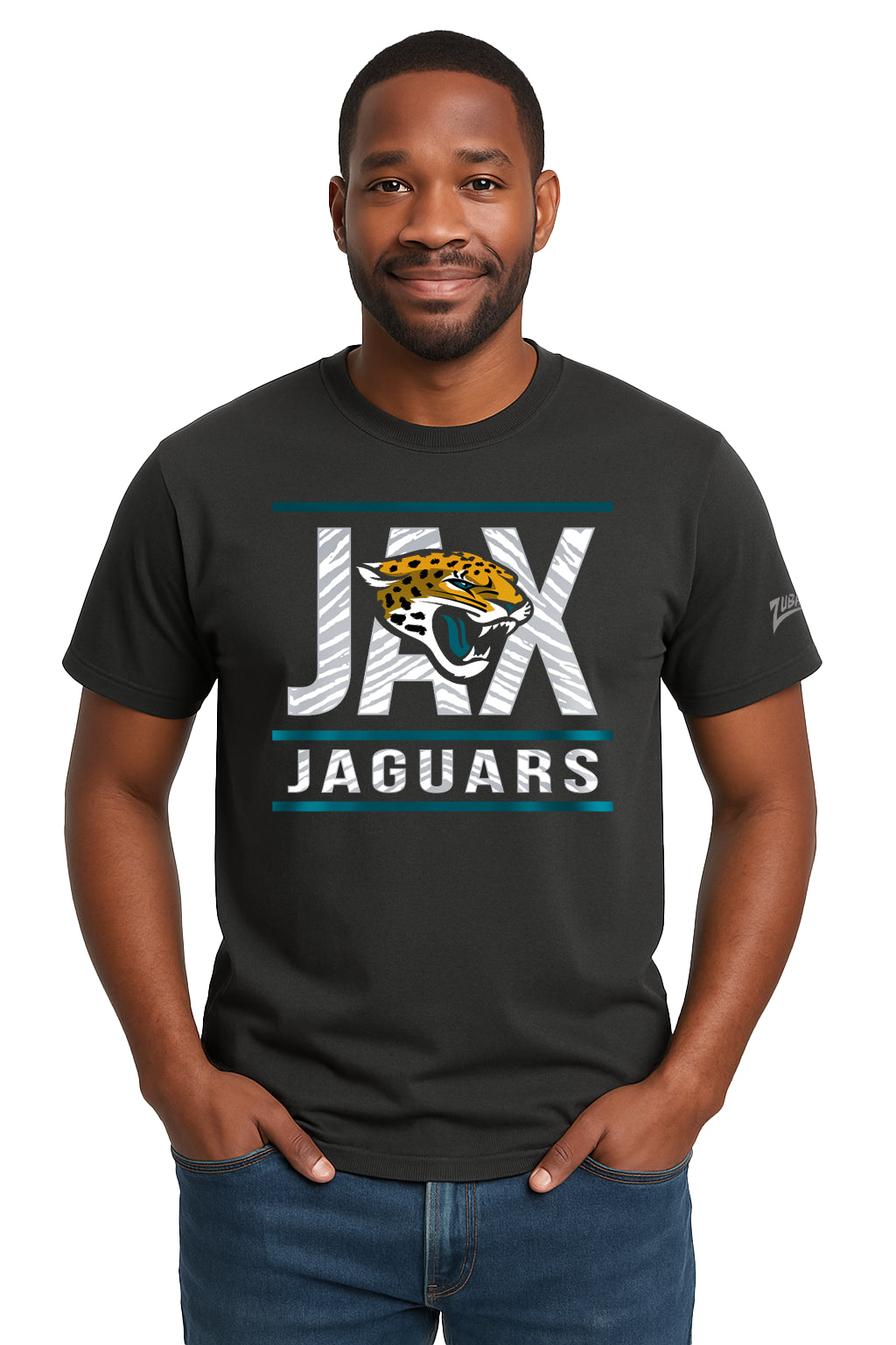 Zubaz NFL Men's Goal Line Team Color Short Sleeve T-Shirt, Jacksonvill