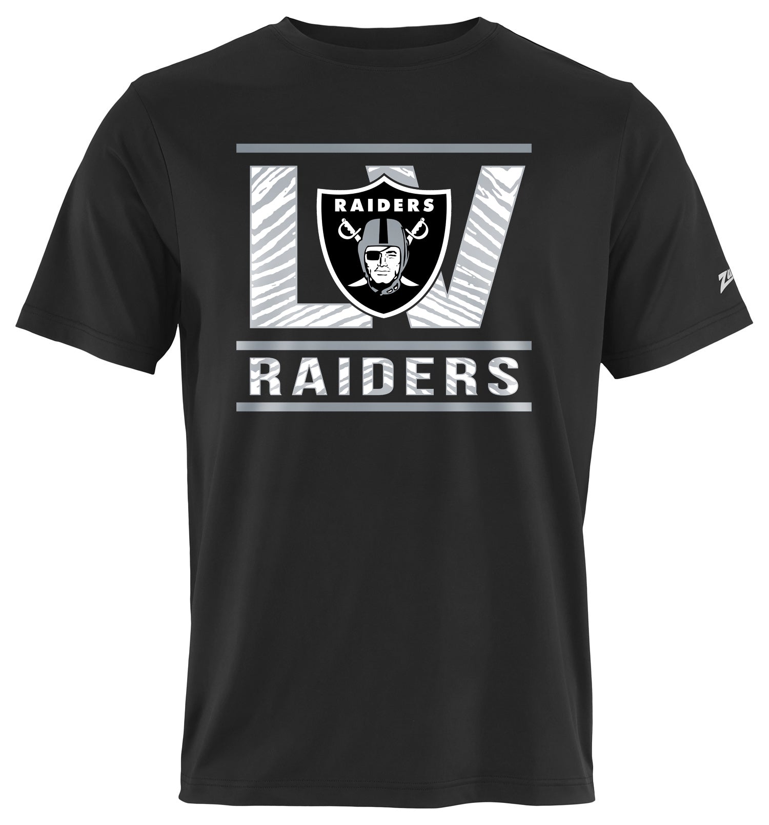 Zubaz NFL Men's Goal Line Team Color Short Sleeve T-Shirt, Las Vegas Raiders