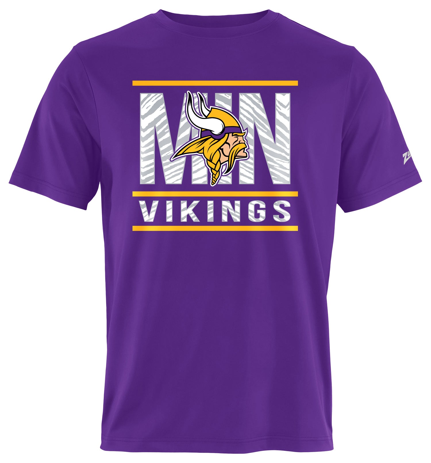 Zubaz NFL Men's Goal Line Team Color Short Sleeve T-Shirt, Minnesota Vikings