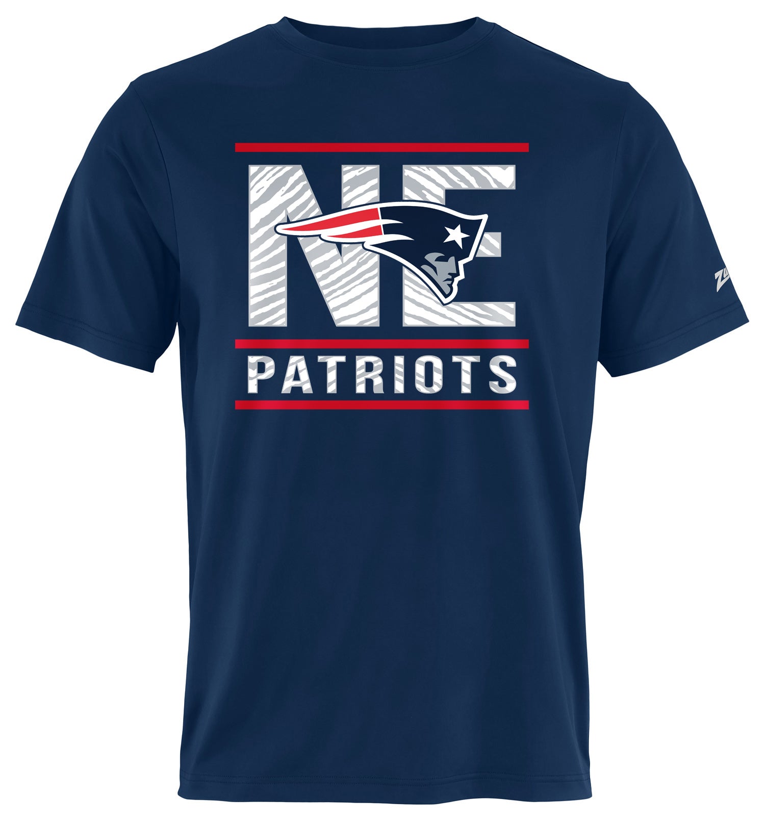 Zubaz NFL Men's Goal Line Team Color Short Sleeve T-Shirt, New England Patriots
