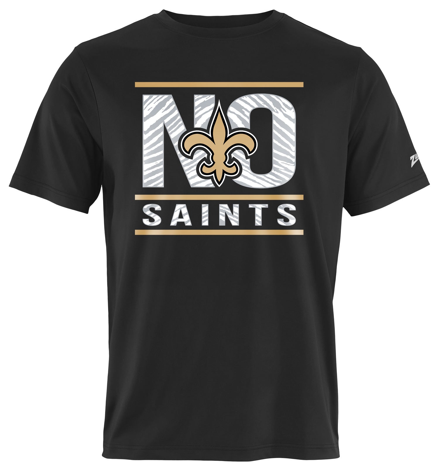 Zubaz NFL Men's Goal Line Team Color Short Sleeve T-Shirt, New Orleans Saints