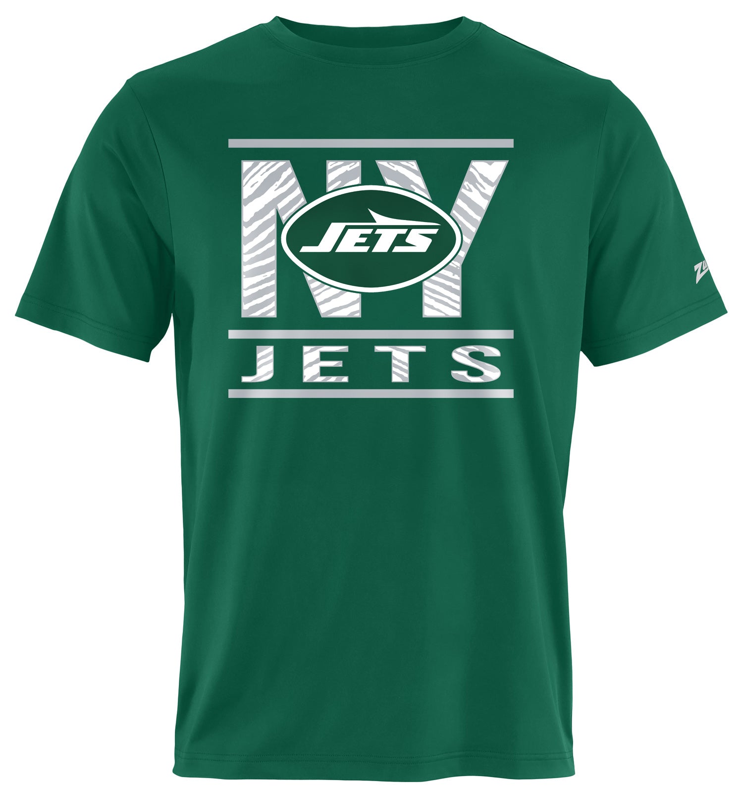 Zubaz NFL Men's Goal Line Team Color Short Sleeve T-Shirt, New York Jets