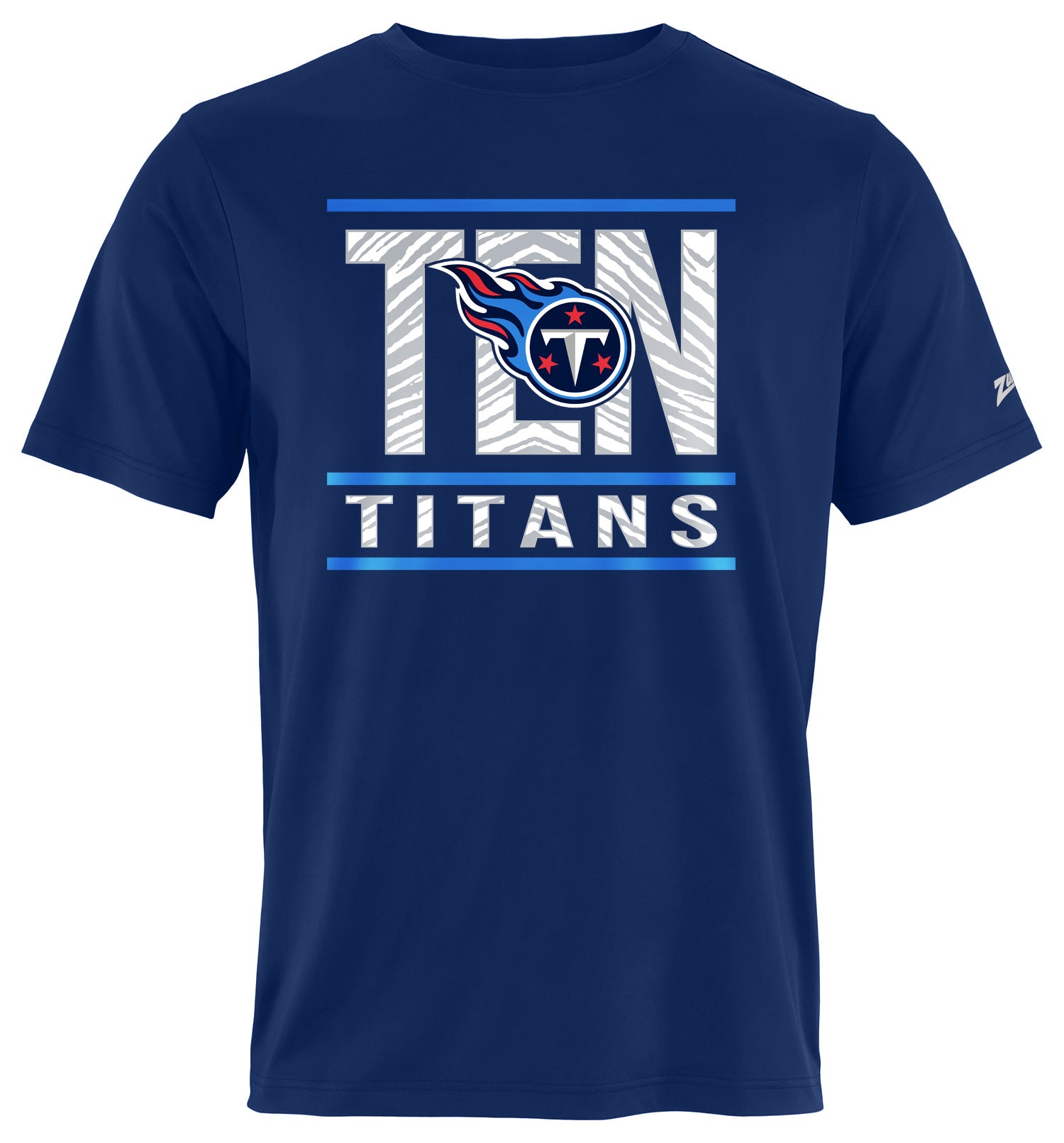 Zubaz NFL Men's Goal Line Team Color Short Sleeve T-Shirt, Tennessee Titans