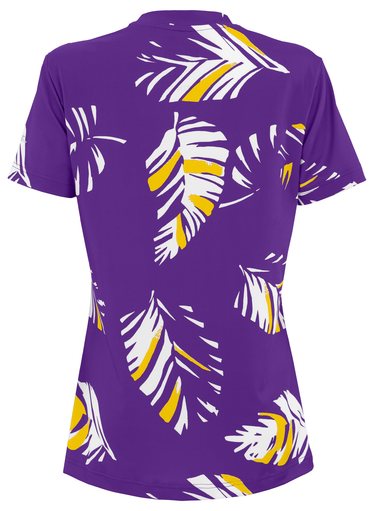 Zubaz NFL Womens Leaf Team Color Script Short Sleeve T-Shirt, Minnesota Vikings