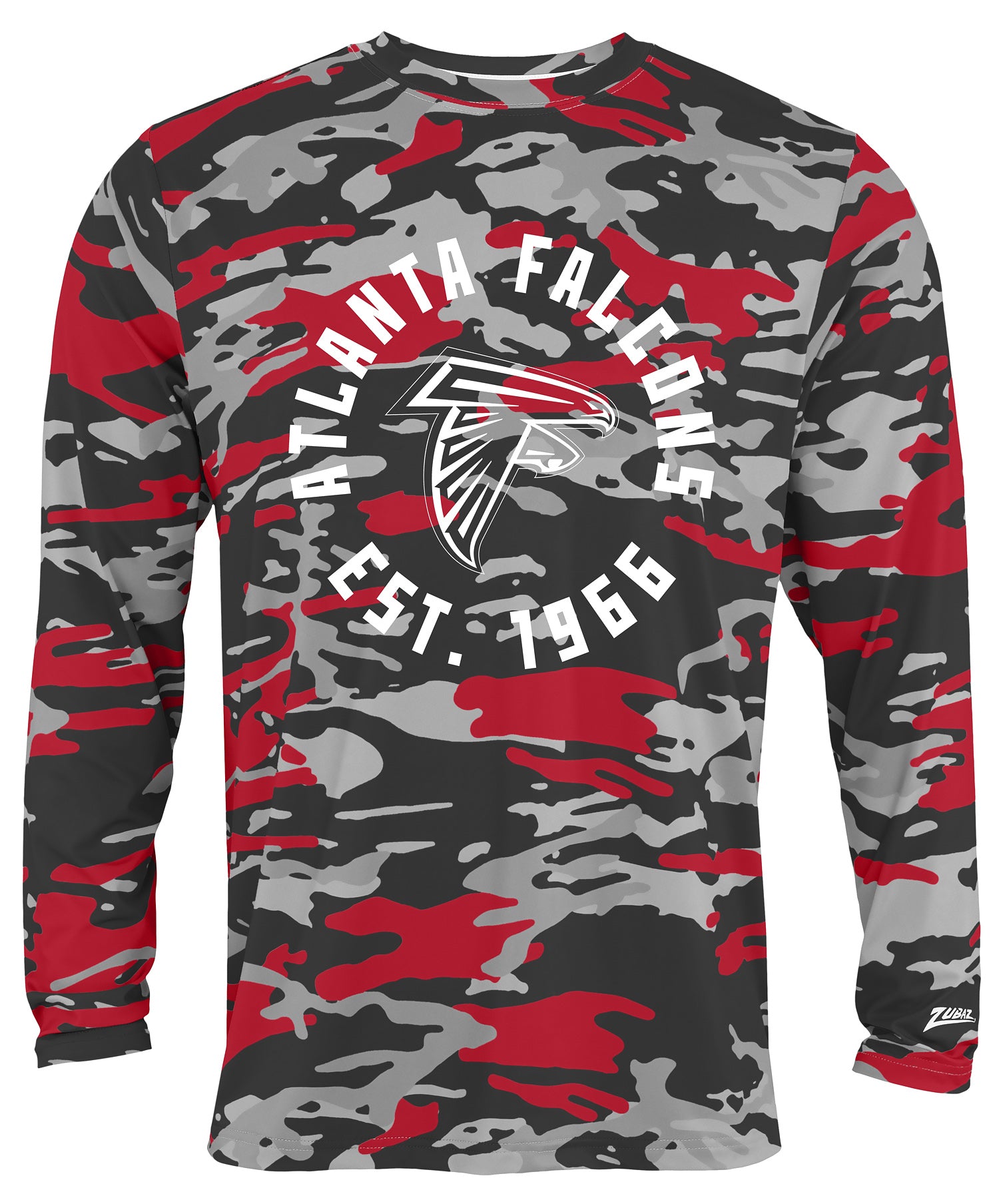 Zubaz NFL Men's Camo Alternate Color with White Circle Logo Long Sleeve T-Shirt, Atlanta Falcons