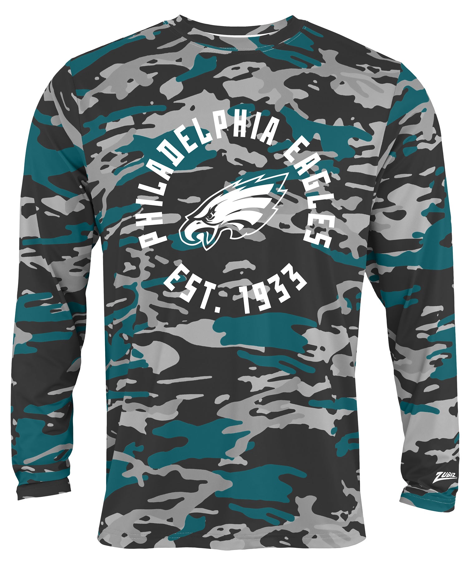 Zubaz NFL Men's Camo Alternate Color with White Circle Logo Long Sleeve T-Shirt, Philadelphia Eagles