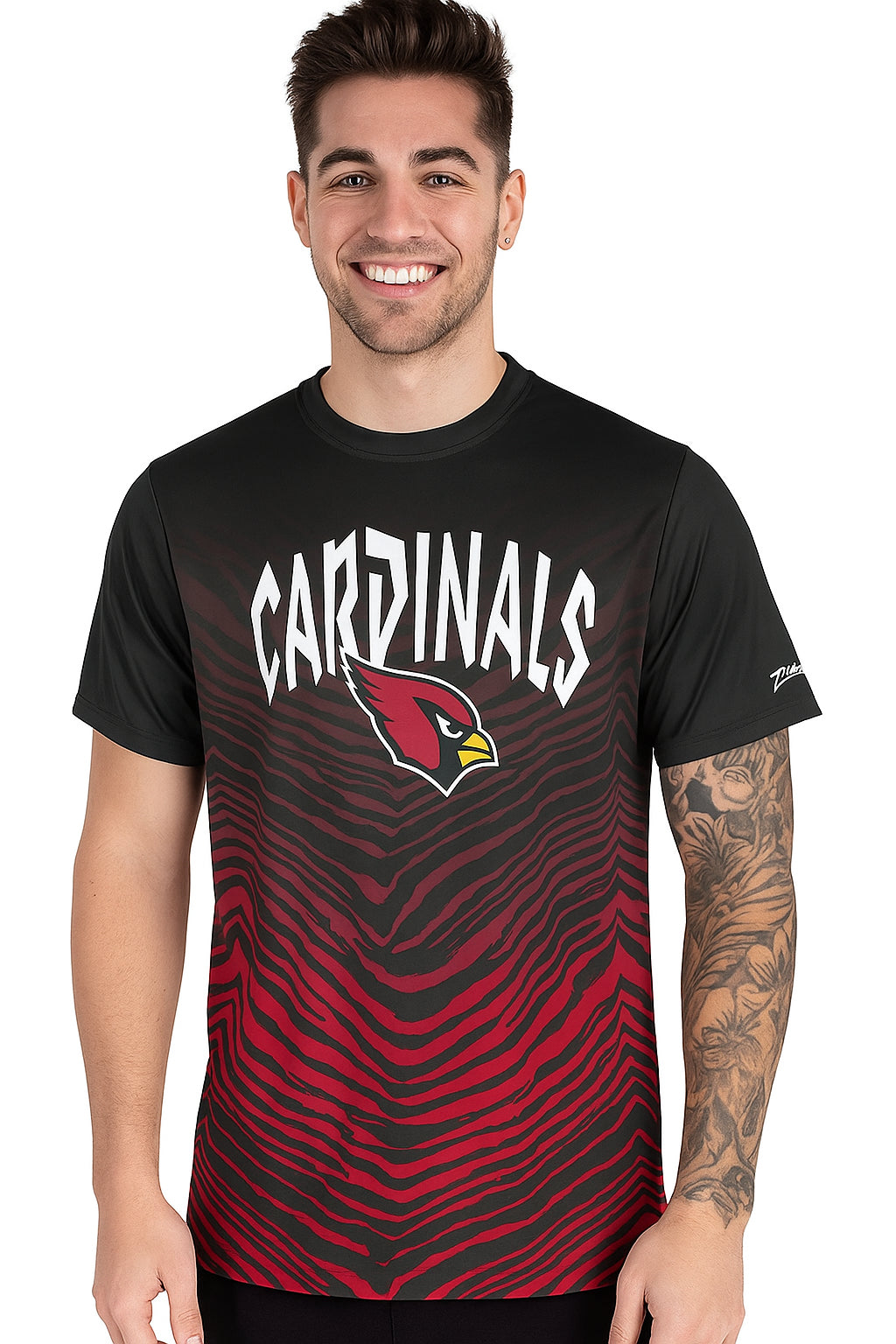 Zubaz NFL Men's Wild Card Zebra Team Color Short SleeveT Shirt, Arizona Cardinals - Official NFL Cardinals Zubaz Apparel (24