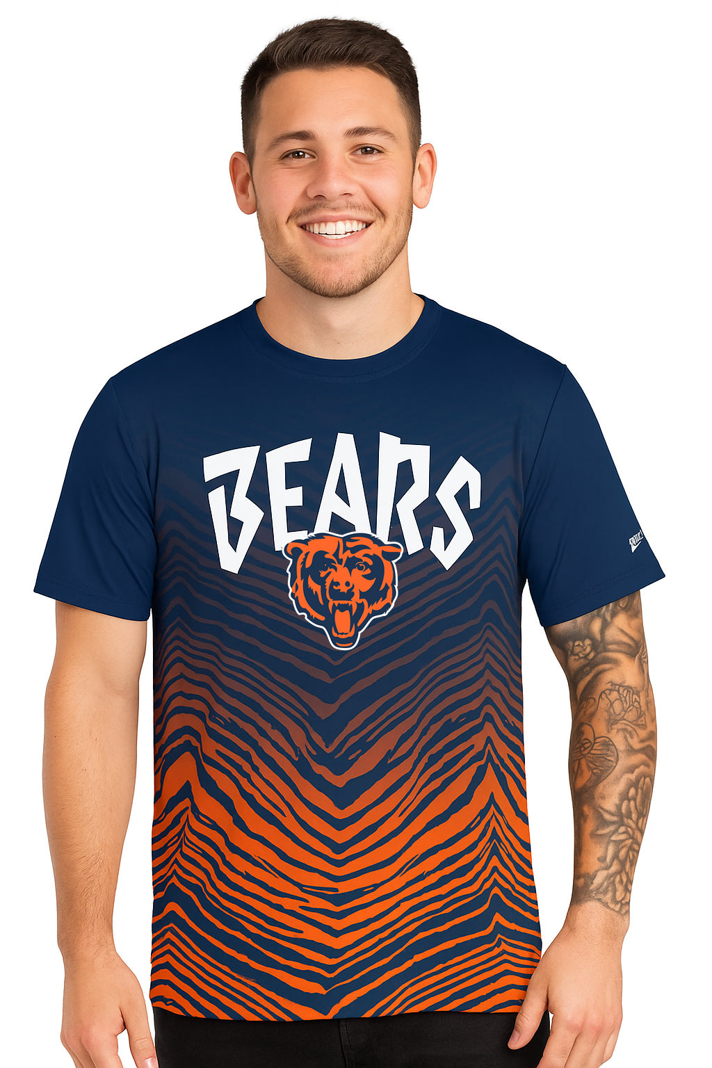 Zubaz NFL Men's Wild Card Zebra Team Color Short SleeveT Shirt, Chicago Bears - Official NFL Bears Zubaz Apparel (45 of 59)