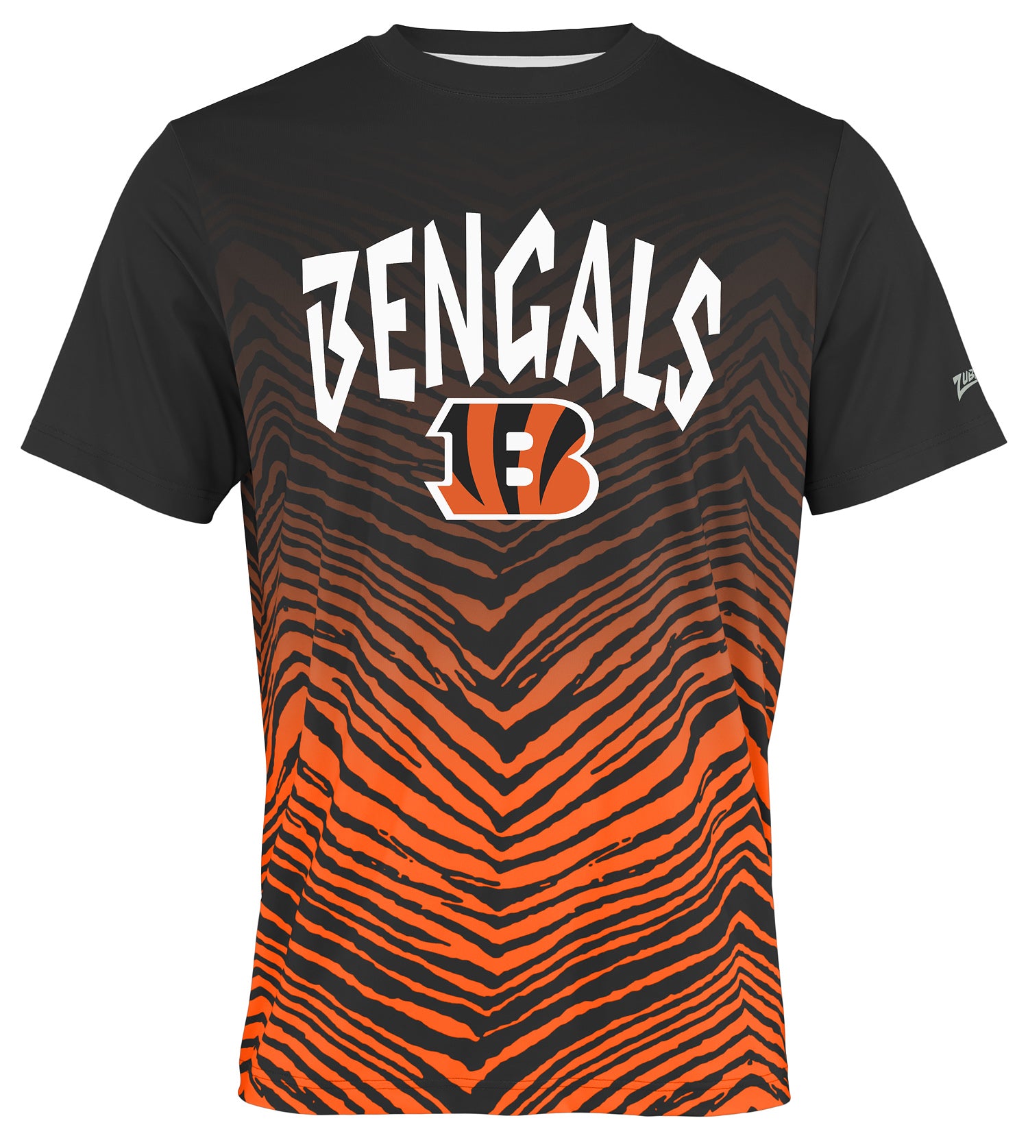 Zubaz NFL Men's Wild Card Zebra Team Color Short SleeveT Shirt, Cincinnati Bengals - Official NFL Bengals Zubaz Apparel (32 o