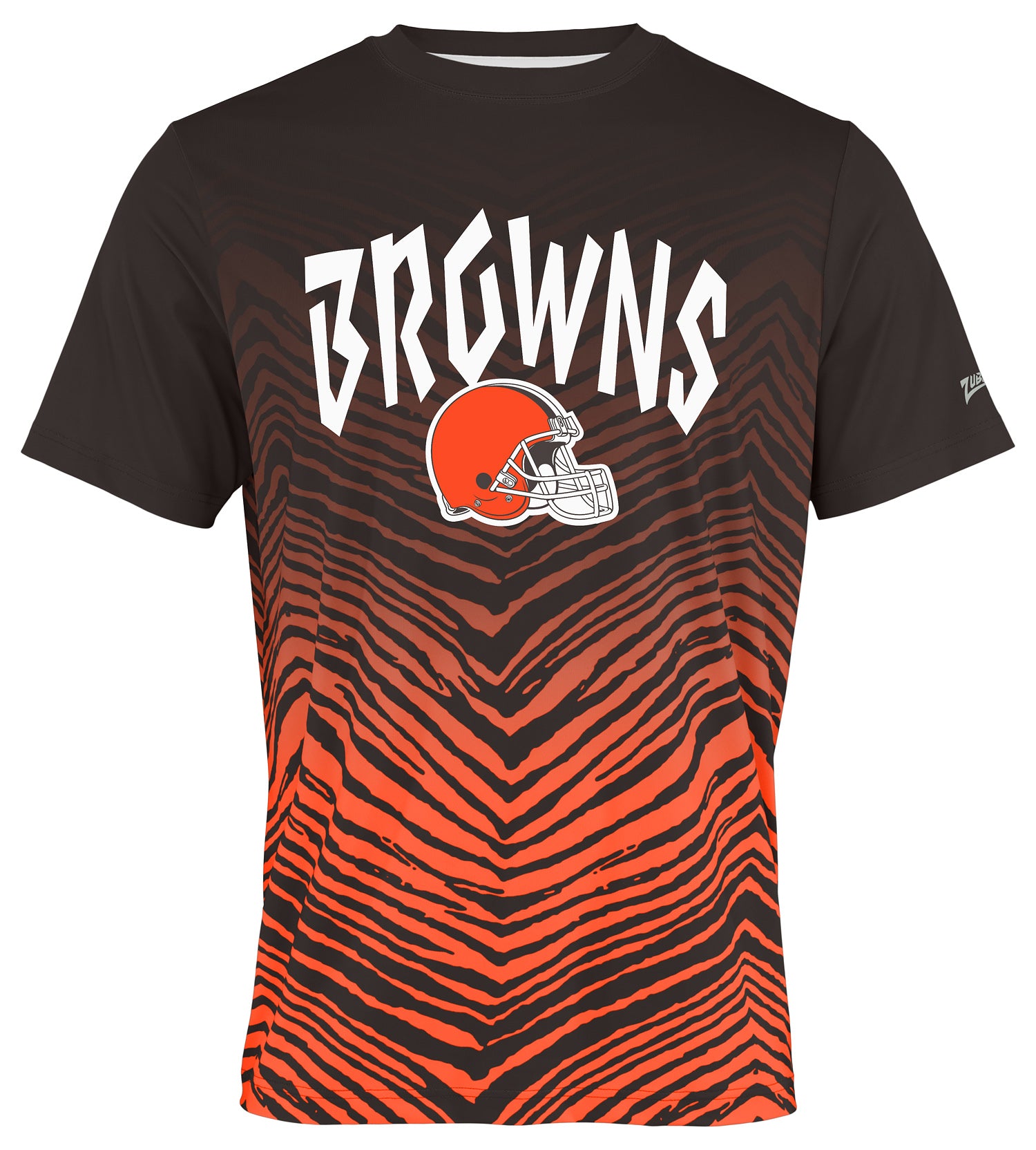Zubaz NFL Men's Wild Card Zebra Team Color Short SleeveT Shirt, Cleveland Browns - Official NFL Browns Zubaz Apparel (53 of 5