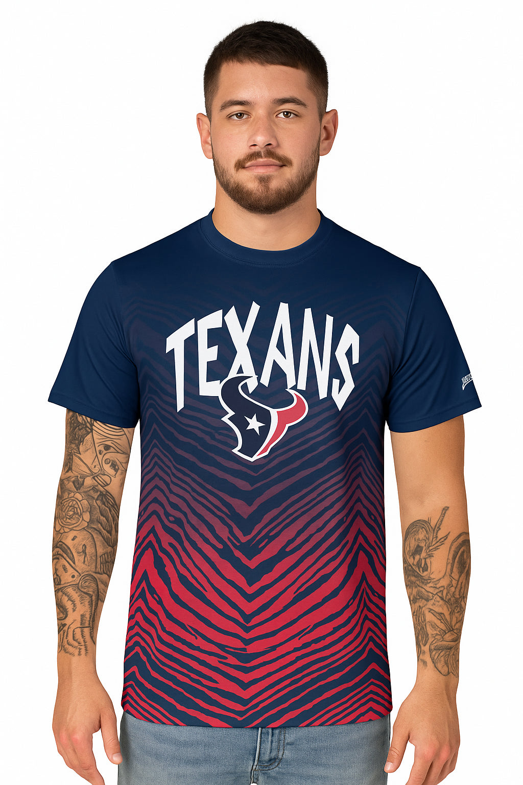 Zubaz NFL Men's Wild Card Zebra Team Color Short SleeveT Shirt, Houston Texans - Official NFL Texans Zubaz Apparel (28 of 63)